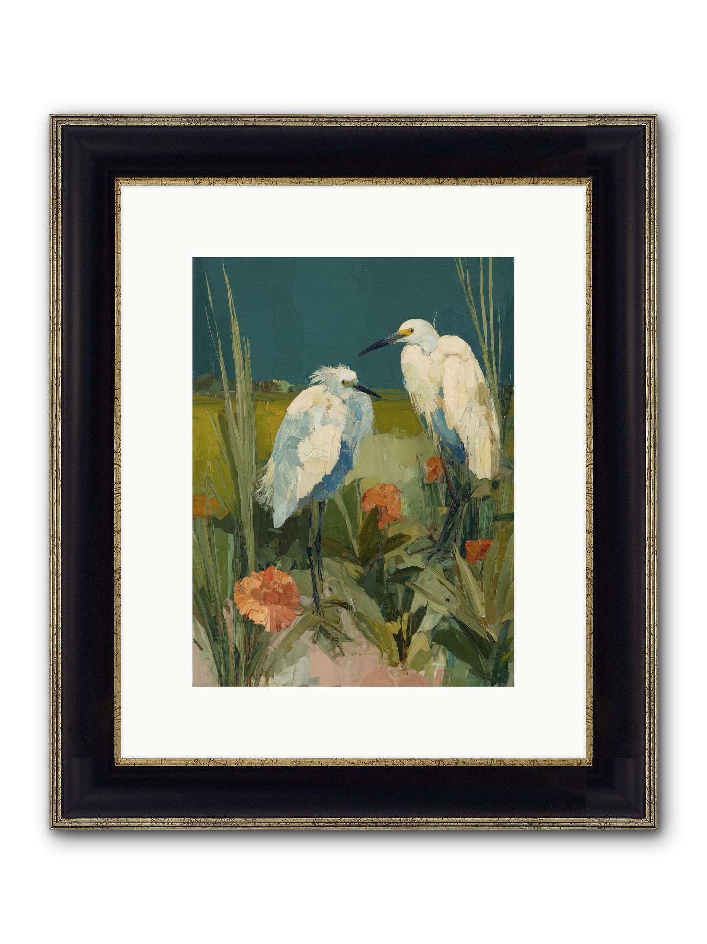 Winged Nobility Framed Print - Black & Gold 9x12