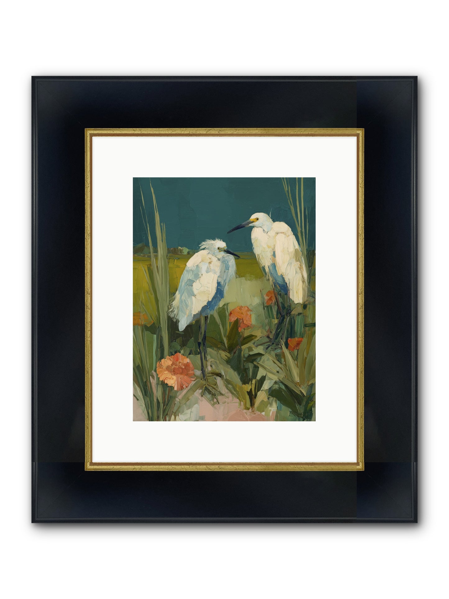 Winged Nobility Framed Print - Wide Black w/Gold 9x12
