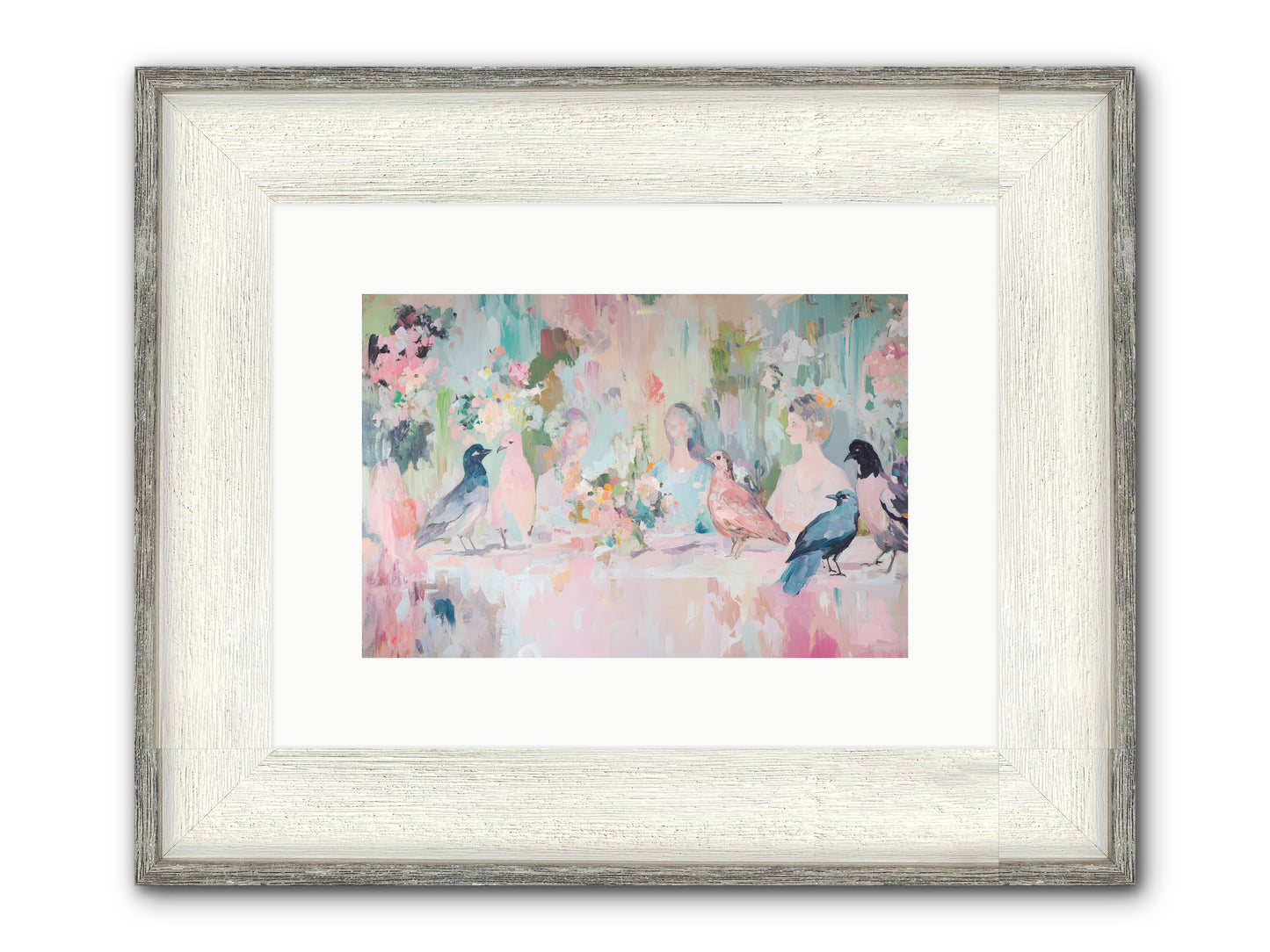 Winged Songs Framed Print - Driftwood White 12x8