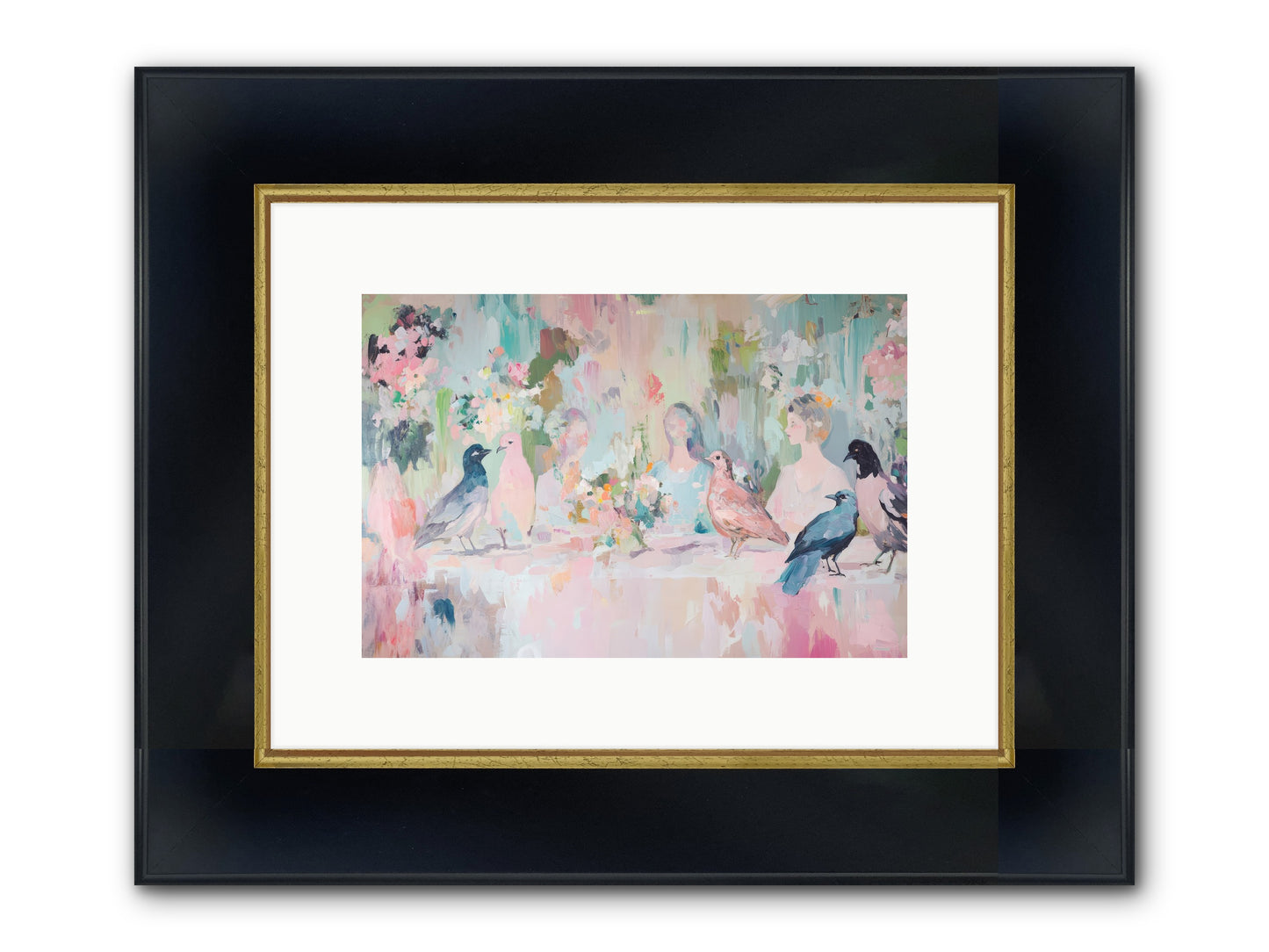 Winged Songs Framed Print - Wide Black w/Gold 12x8