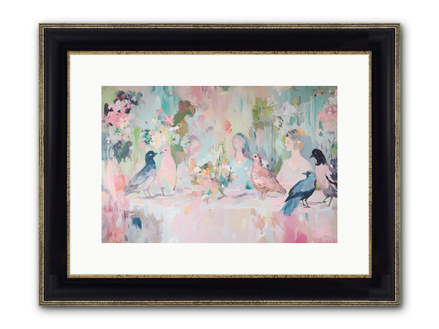 Winged Songs Framed Print - Black & Gold 15x10