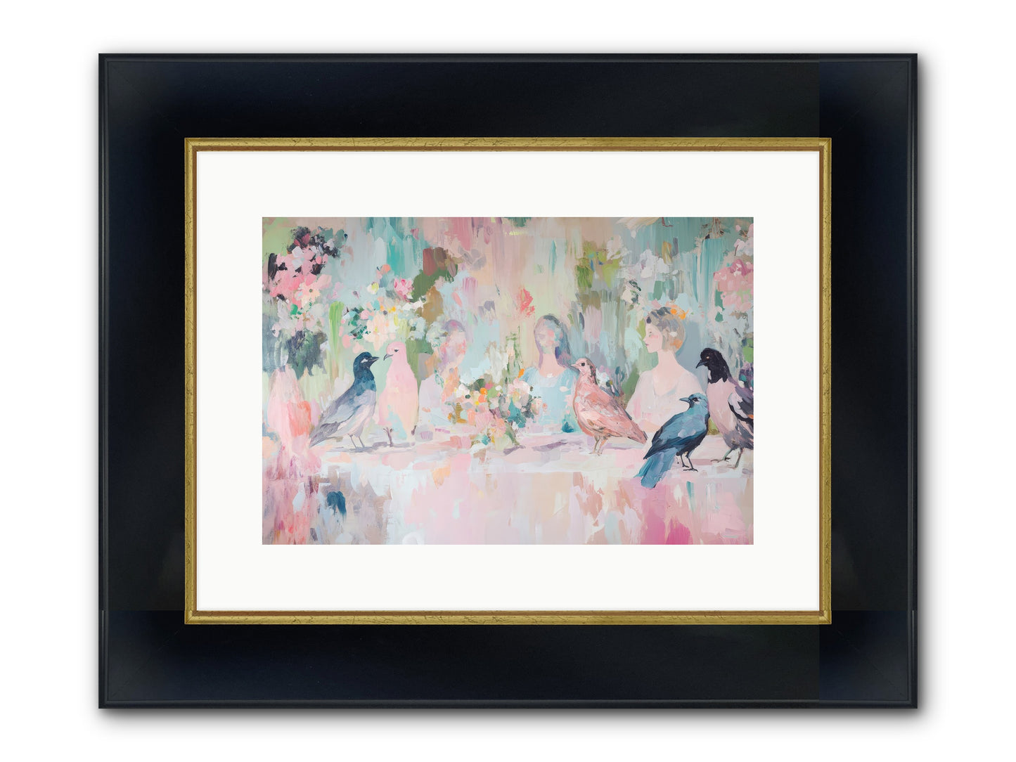 Winged Songs Framed Print - Wide Black w/Gold 15x10