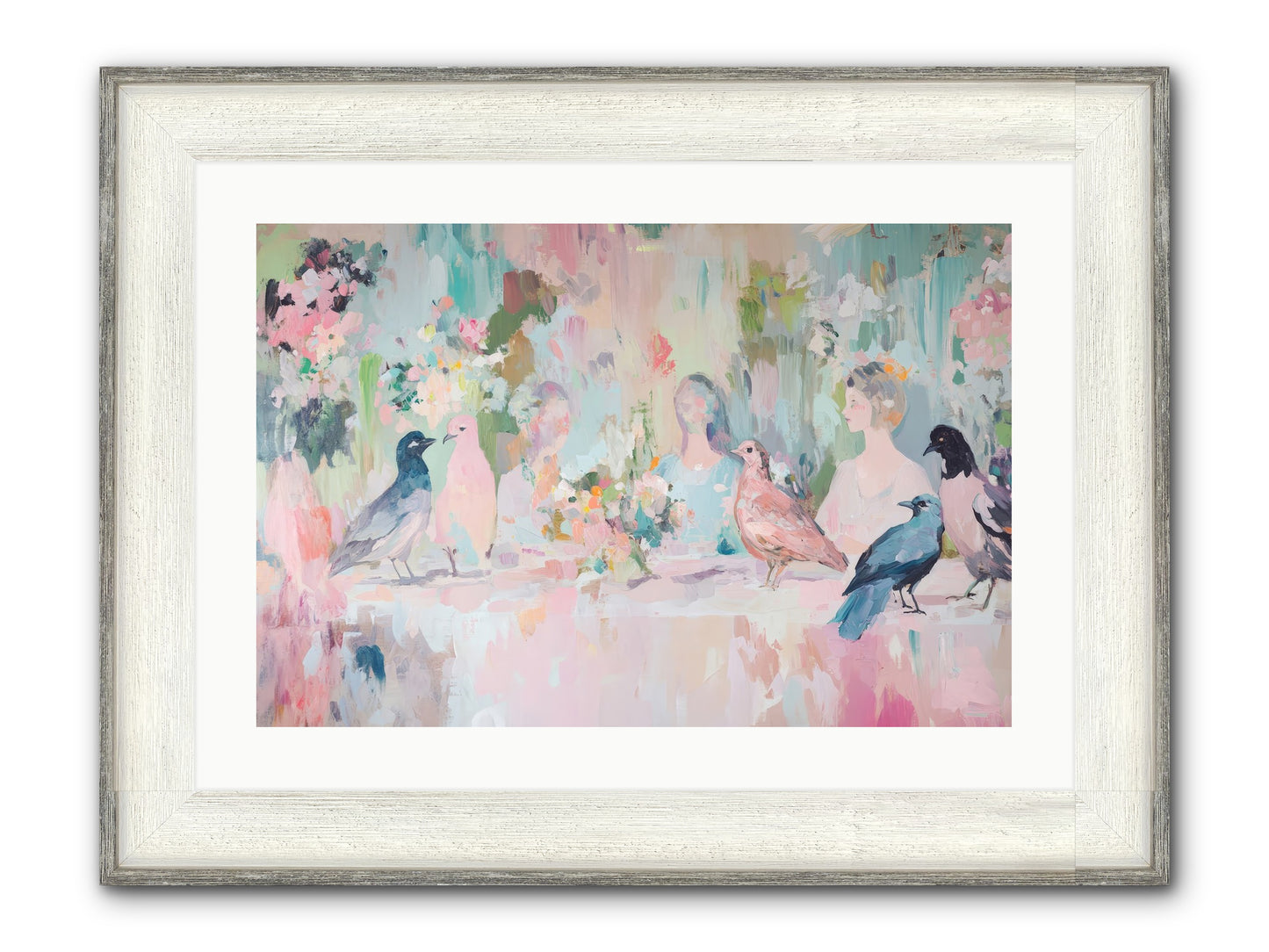 Winged Songs Framed Print - Driftwood White 24x16