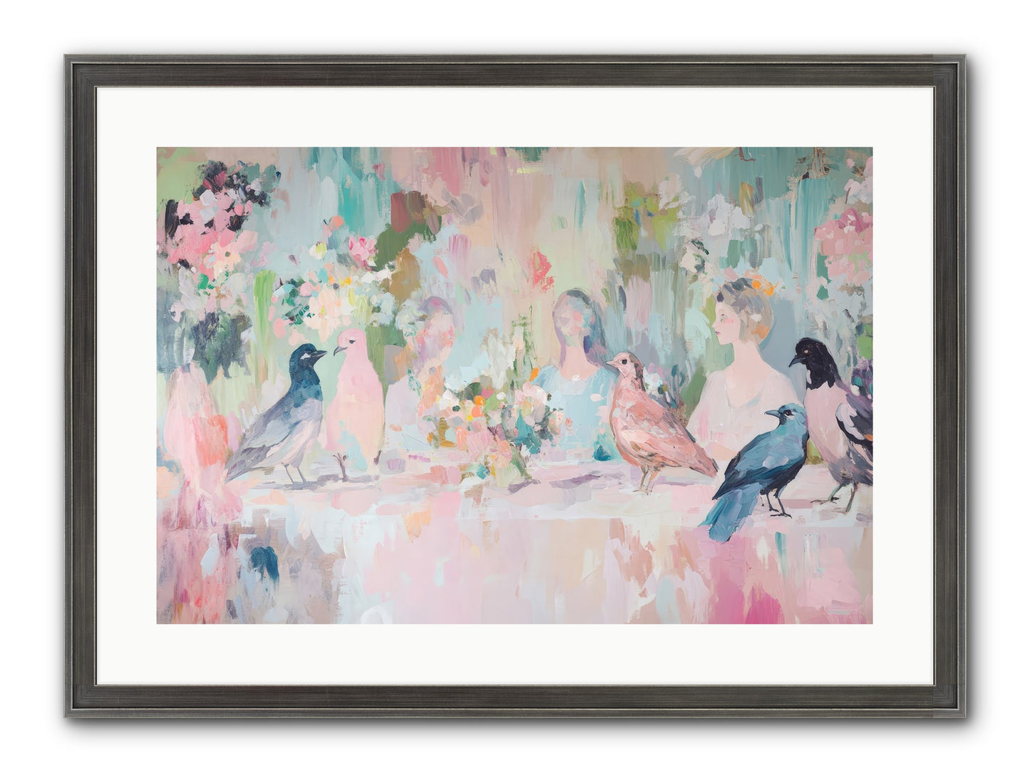 Winged Songs Framed Print - Slimwoods Black/Silver 24x16