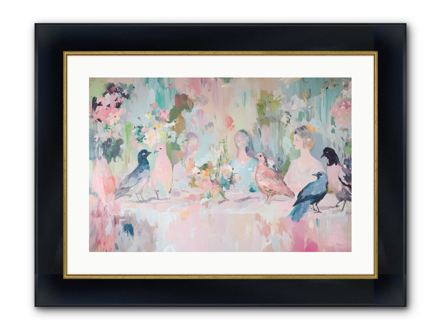 Winged Songs Framed Print - Wide Black w/Gold 24x16