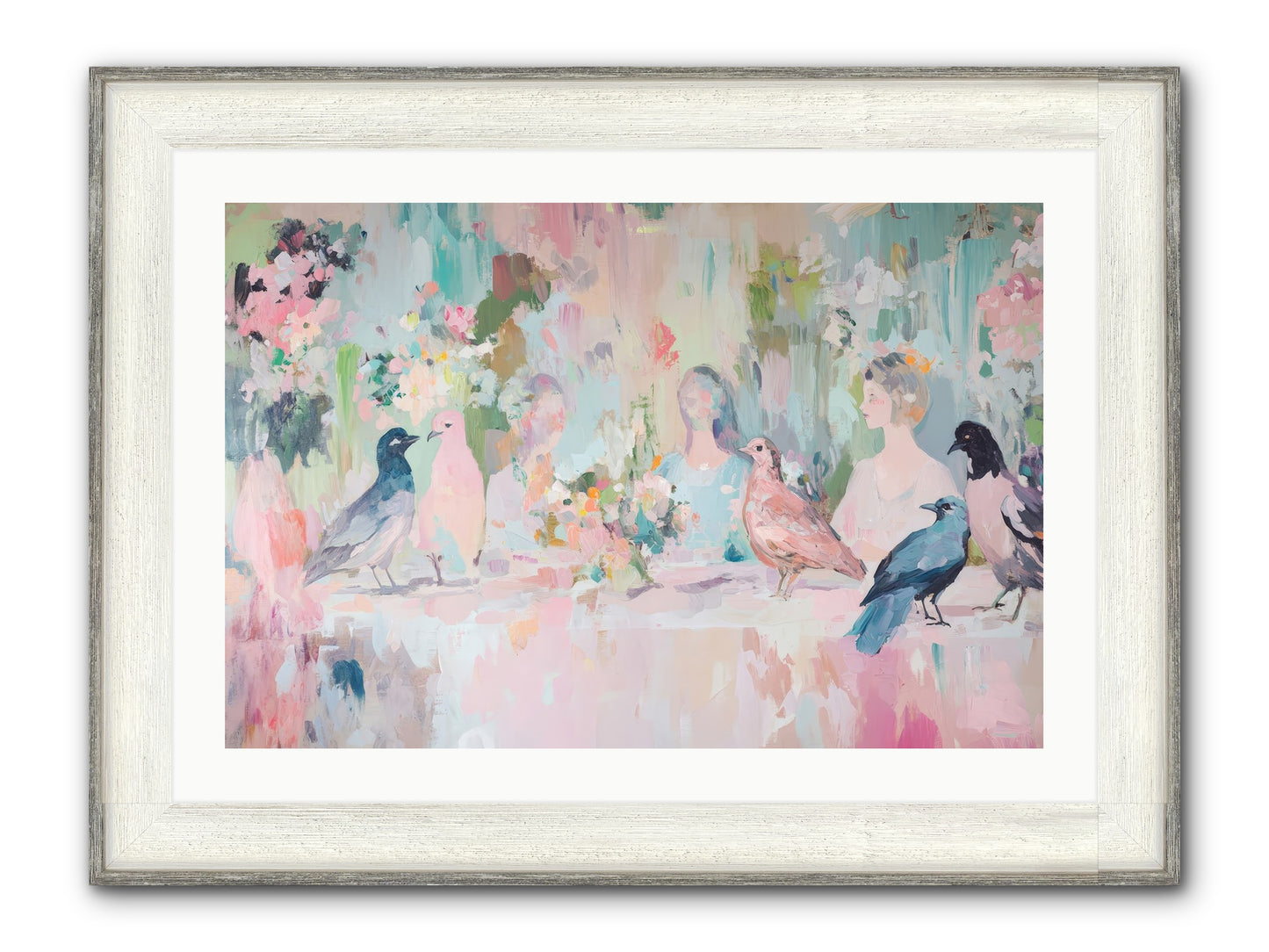 Winged Songs Framed Print - Driftwood White 30x20