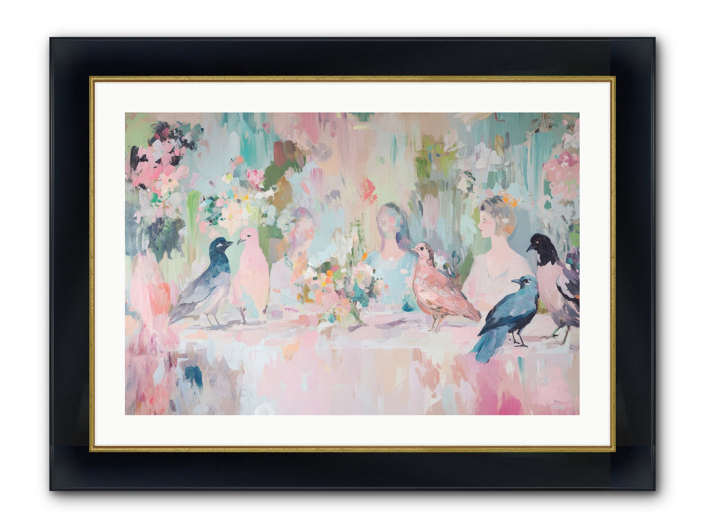 Winged Songs Framed Print - Wide Black w/Gold 30x20
