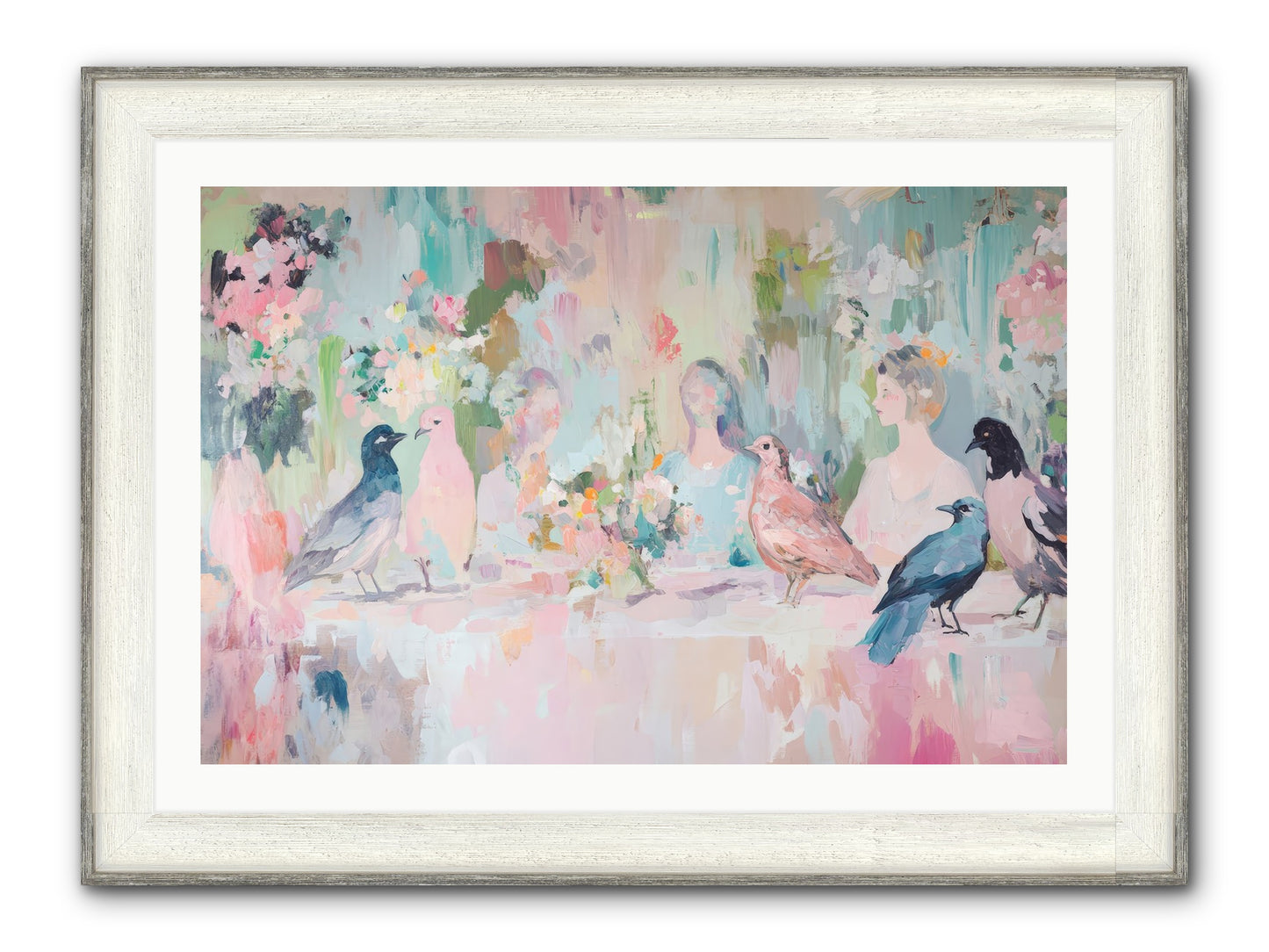 Winged Songs Framed Print - Driftwood White 36x24
