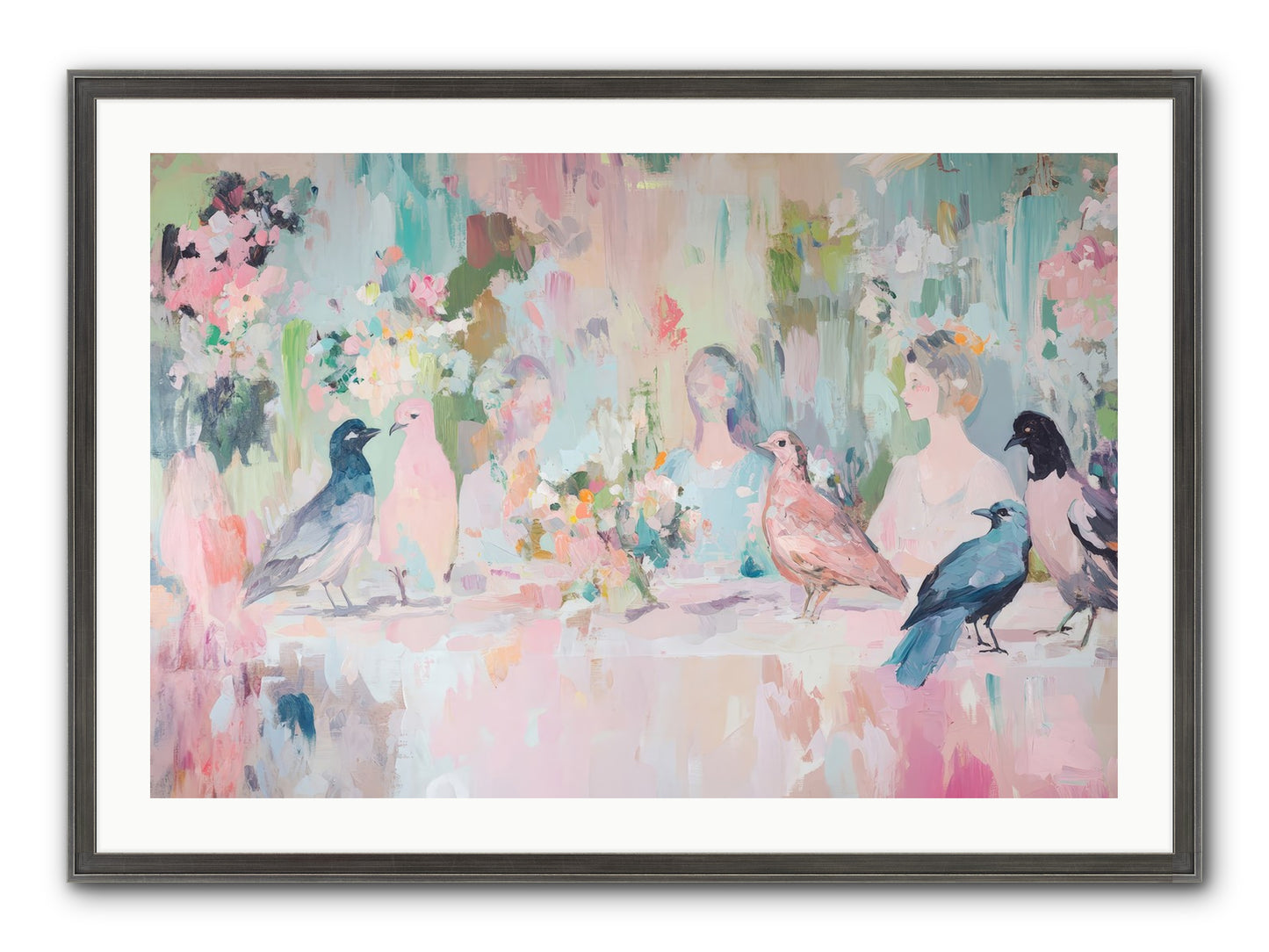 Winged Songs Framed Print - Slimwoods Black/Silver 36x24
