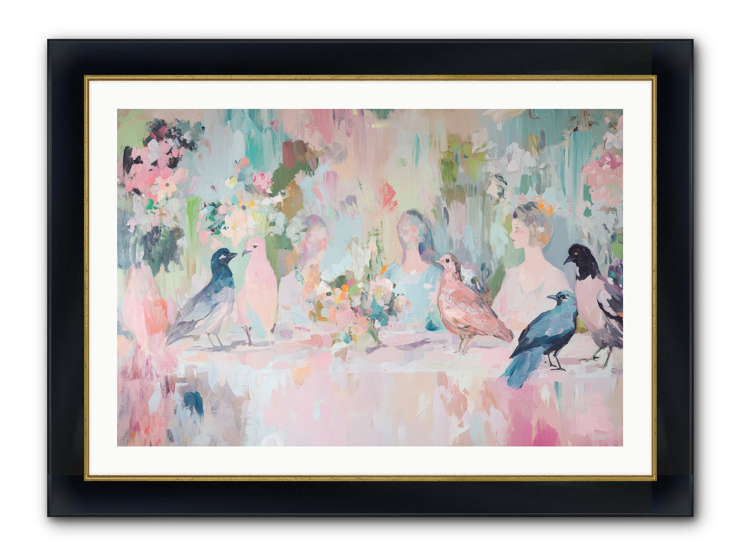 Winged Songs Framed Print - Wide Black w/Gold 36x24