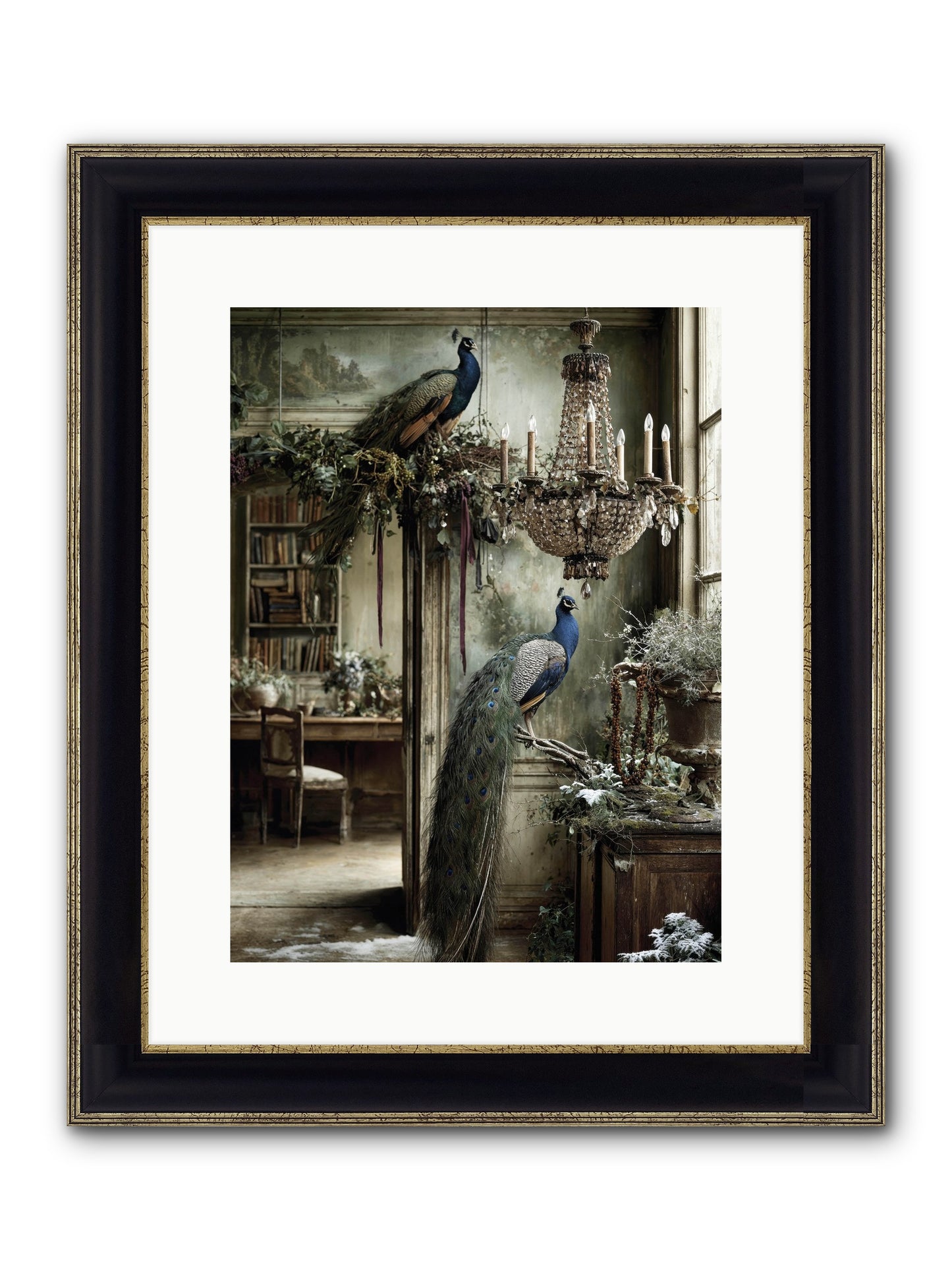 Wings & Wishes Assembly Framed Print - Black & Gold 12x16
