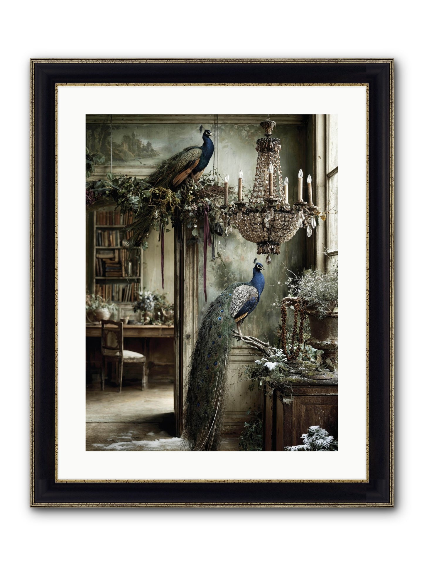 Wings & Wishes Assembly Framed Print - Black & Gold 18x24