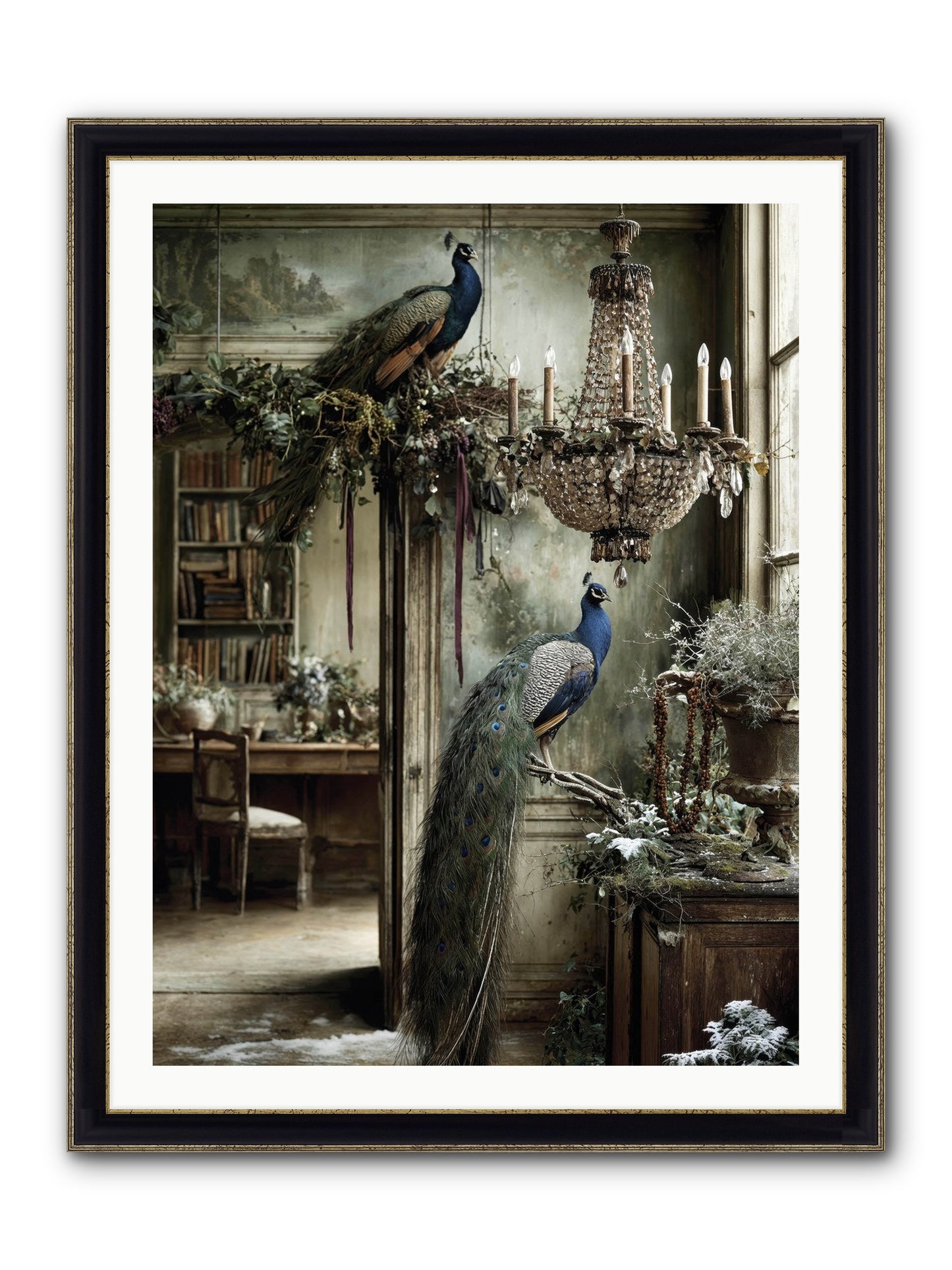 Wings & Wishes Assembly Framed Print - Black & Gold 30x40