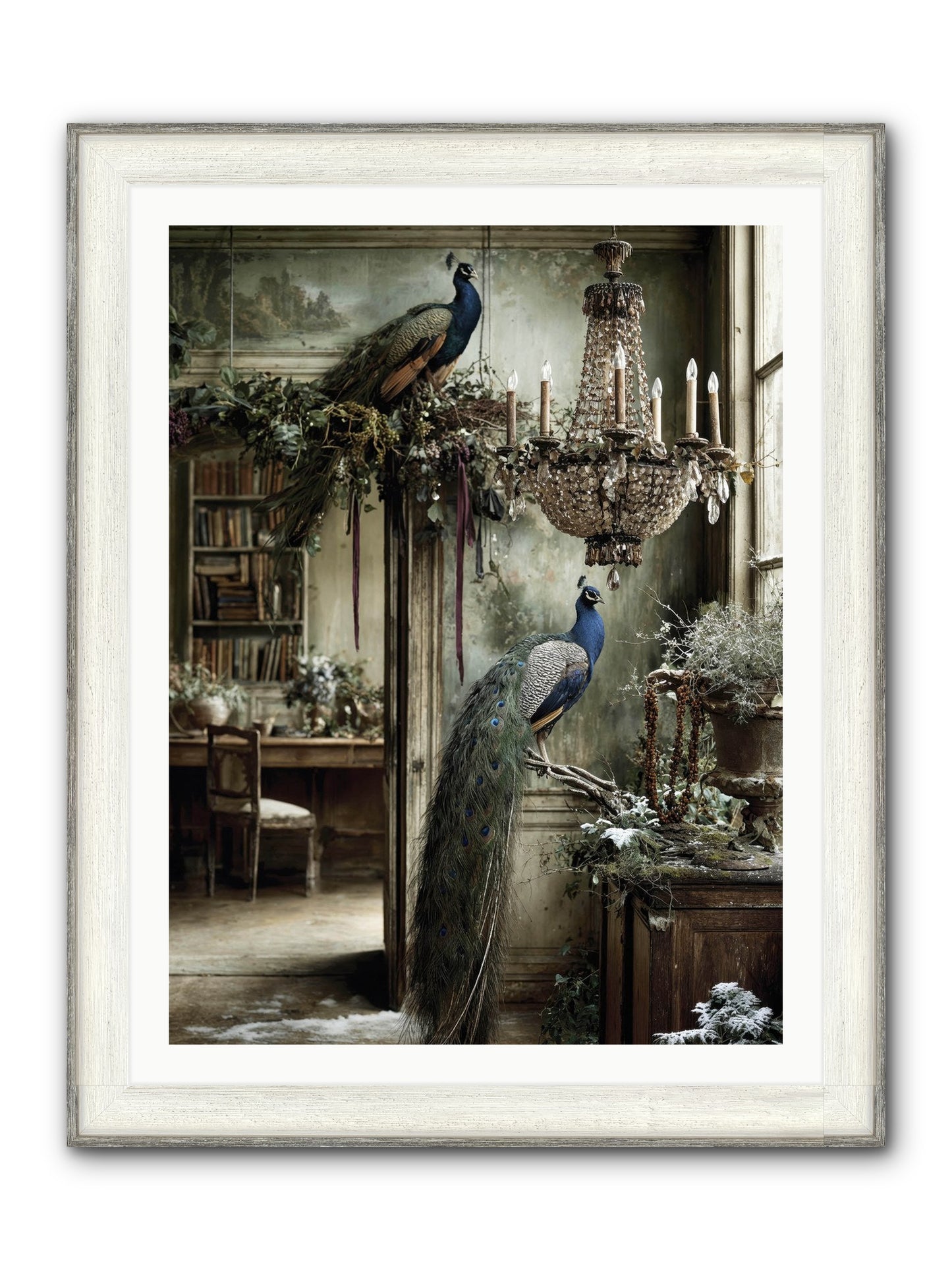Wings & Wishes Assembly Framed Print - Driftwood White 30x40