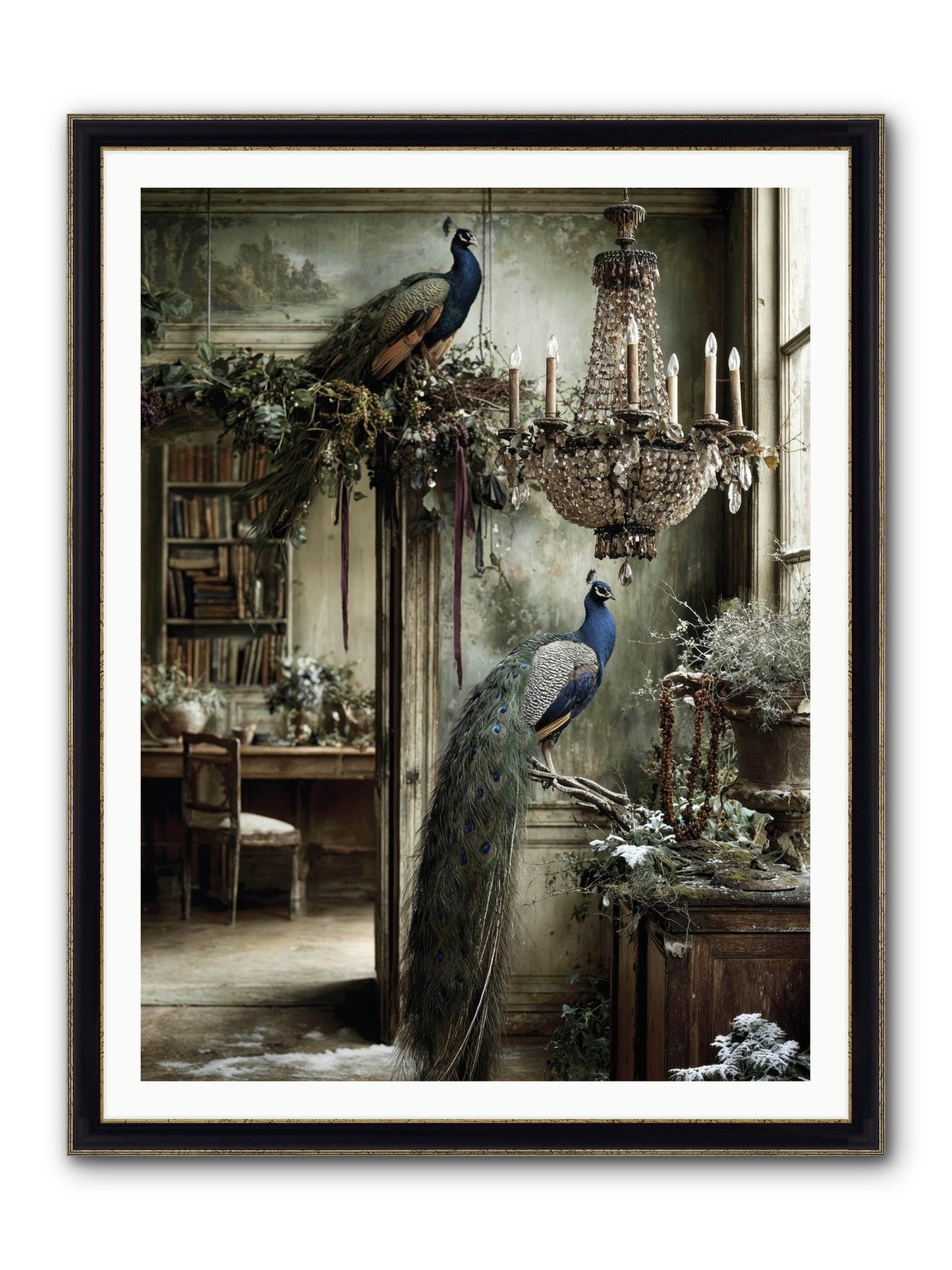 Wings & Wishes Assembly Framed Print - Black & Gold 36x48