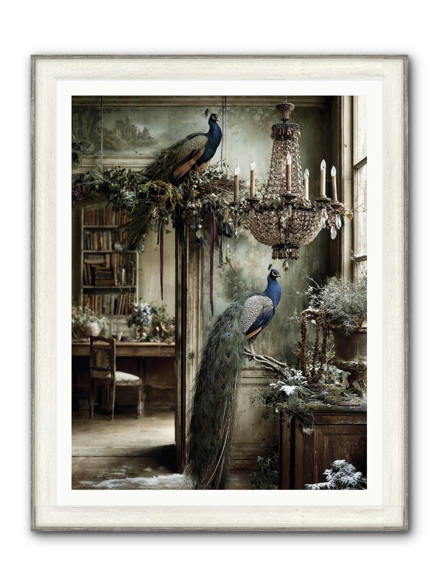 Wings & Wishes Assembly Framed Print - Driftwood White 36x48