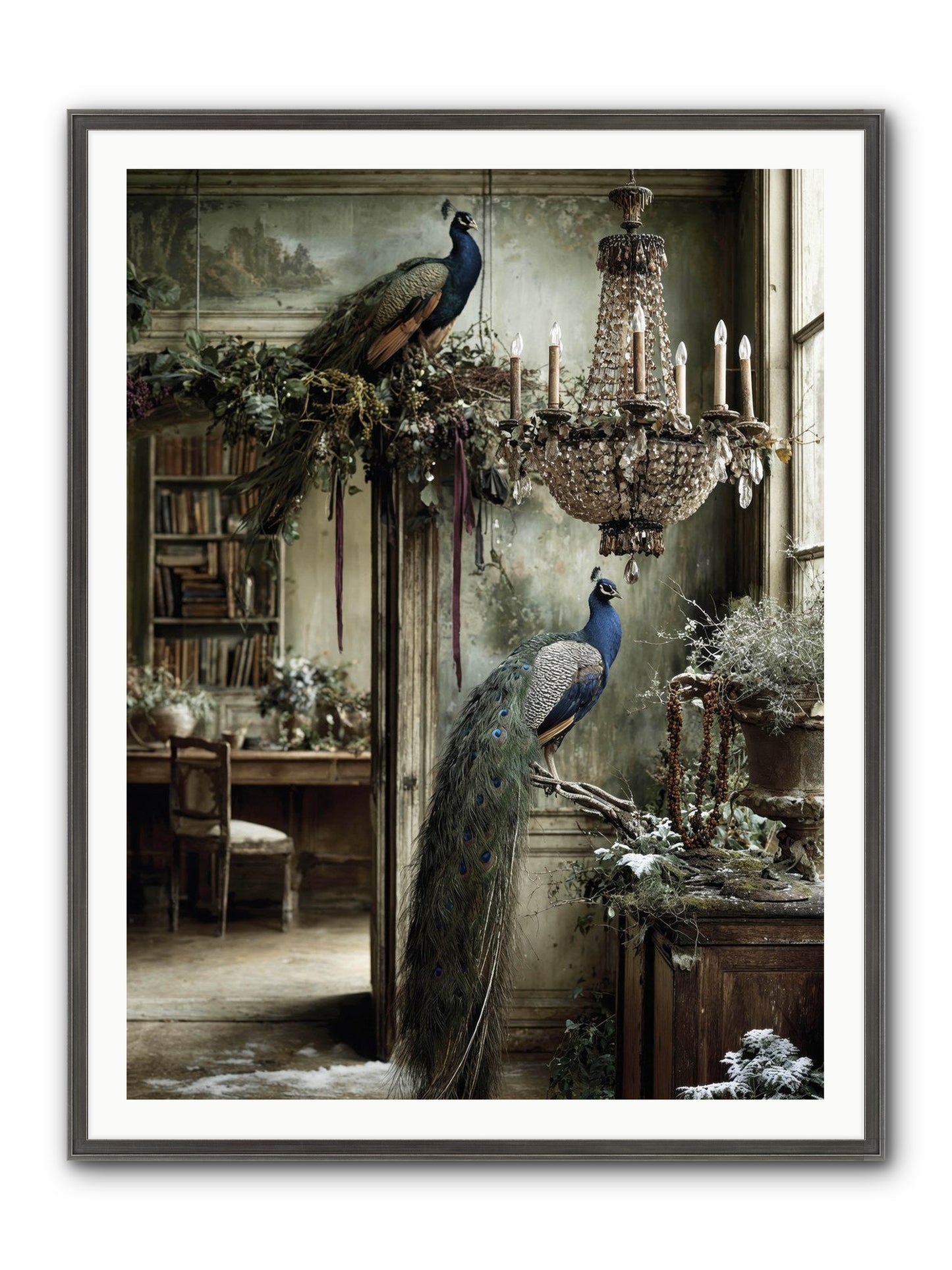 Wings & Wishes Assembly Framed Print - Slimwoods Black/Silver 36x48