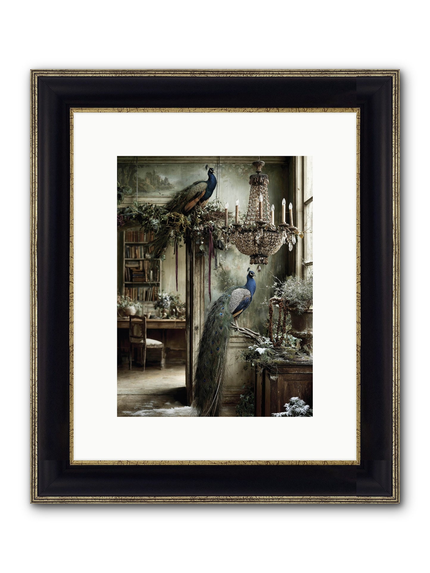 Wings & Wishes Assembly Framed Print - Black & Gold 9x12