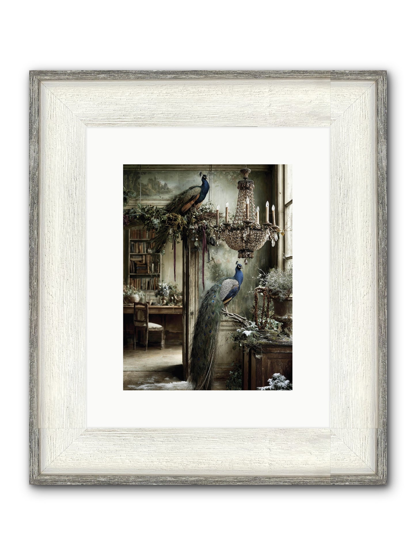 Wings & Wishes Assembly Framed Print - Driftwood White 9x12