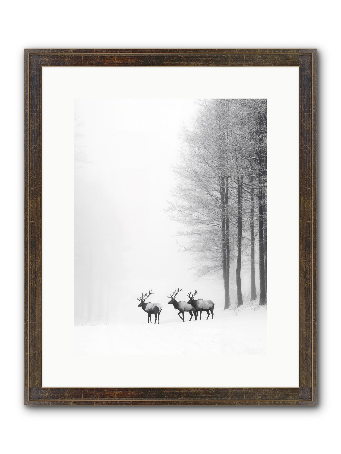 Winter's Grace Framed Print - Slimwoods Black/Gold 12x16