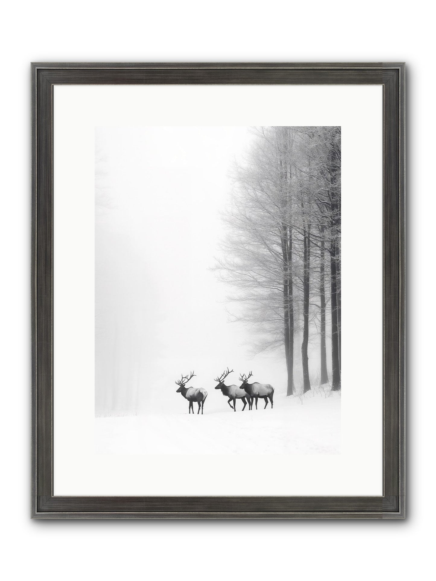 Winter's Grace Framed Print - Slimwoods Black/Silver 12x16