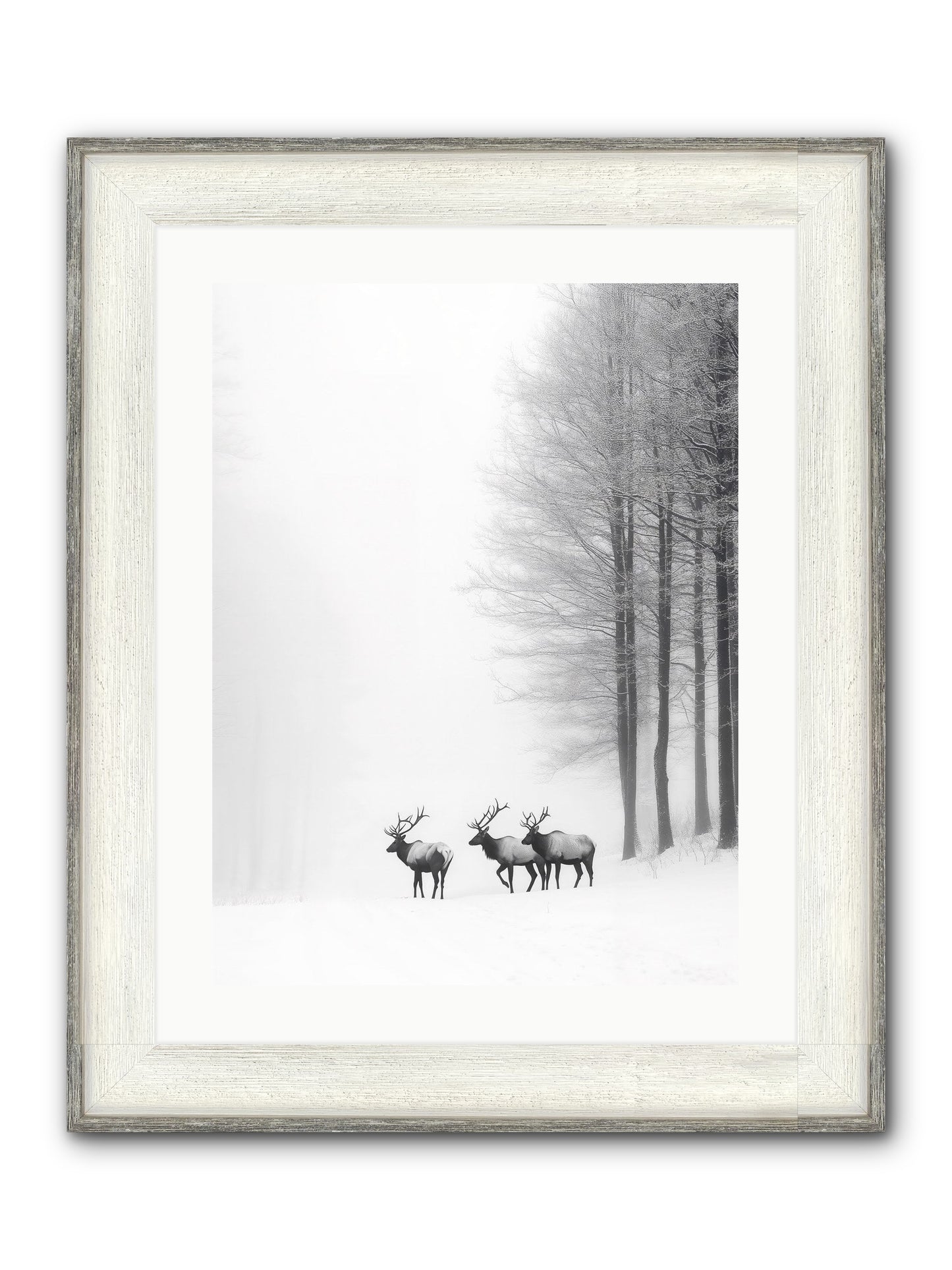Winter's Grace Framed Print - Driftwood White 18x24