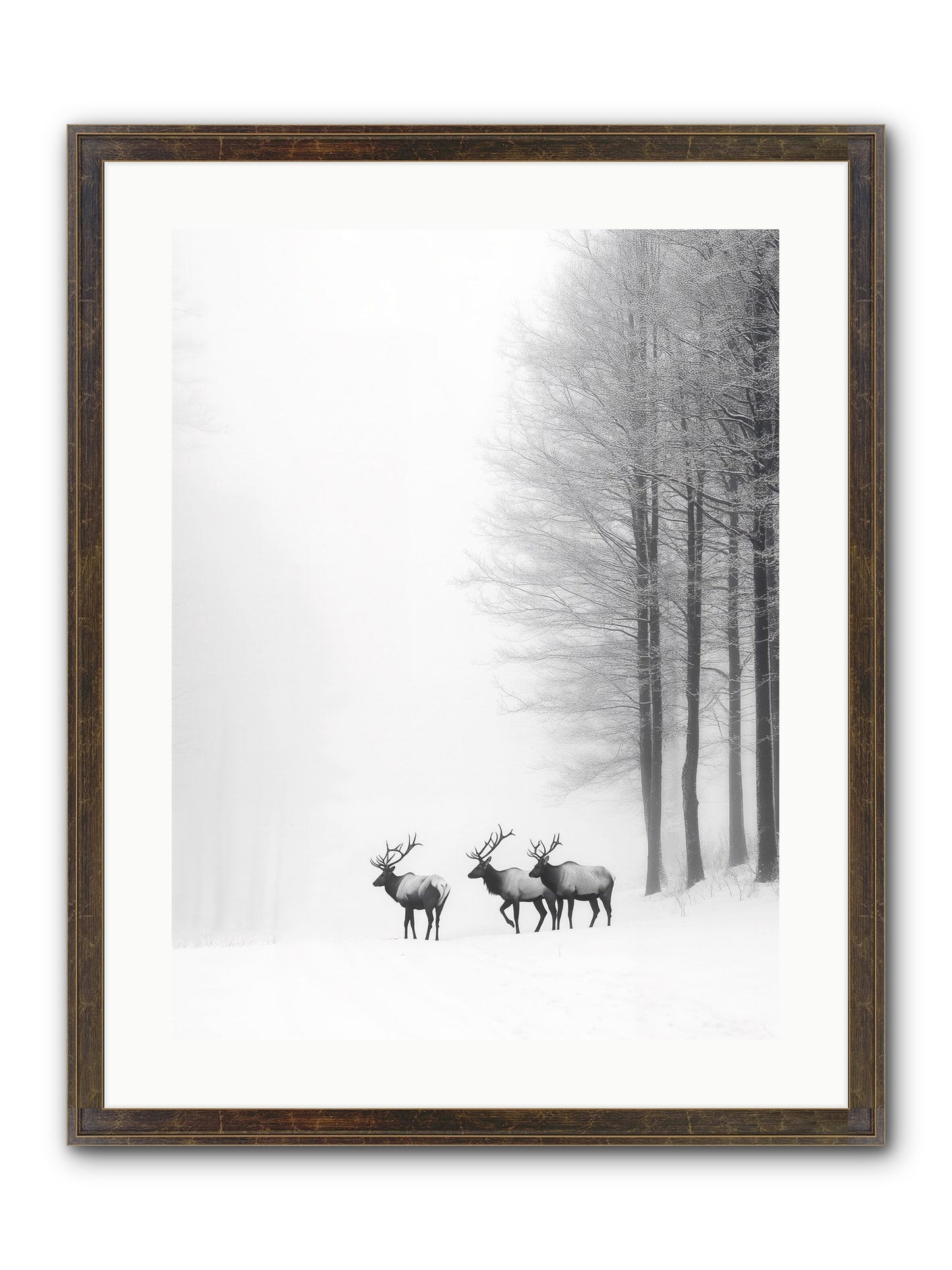Winter's Grace Framed Print - Slimwoods Black/Gold 18x24