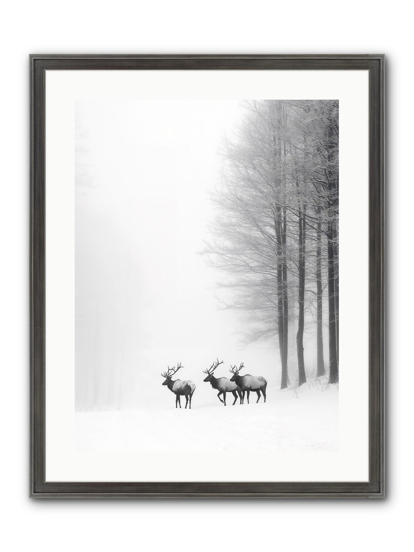 Winter's Grace Framed Print - Slimwoods Black/Silver 18x24