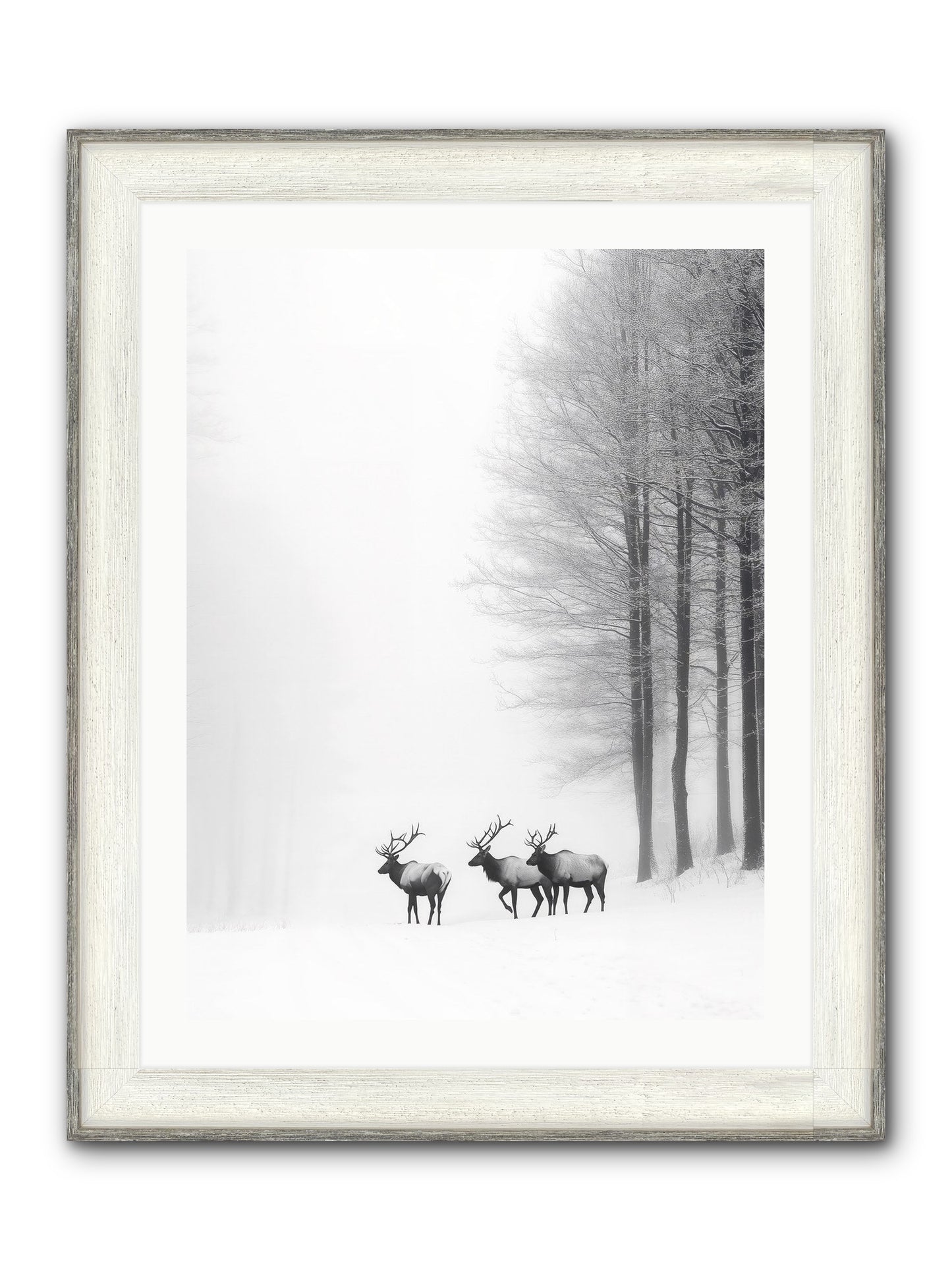 Winter's Grace Framed Print - Driftwood White 24x32