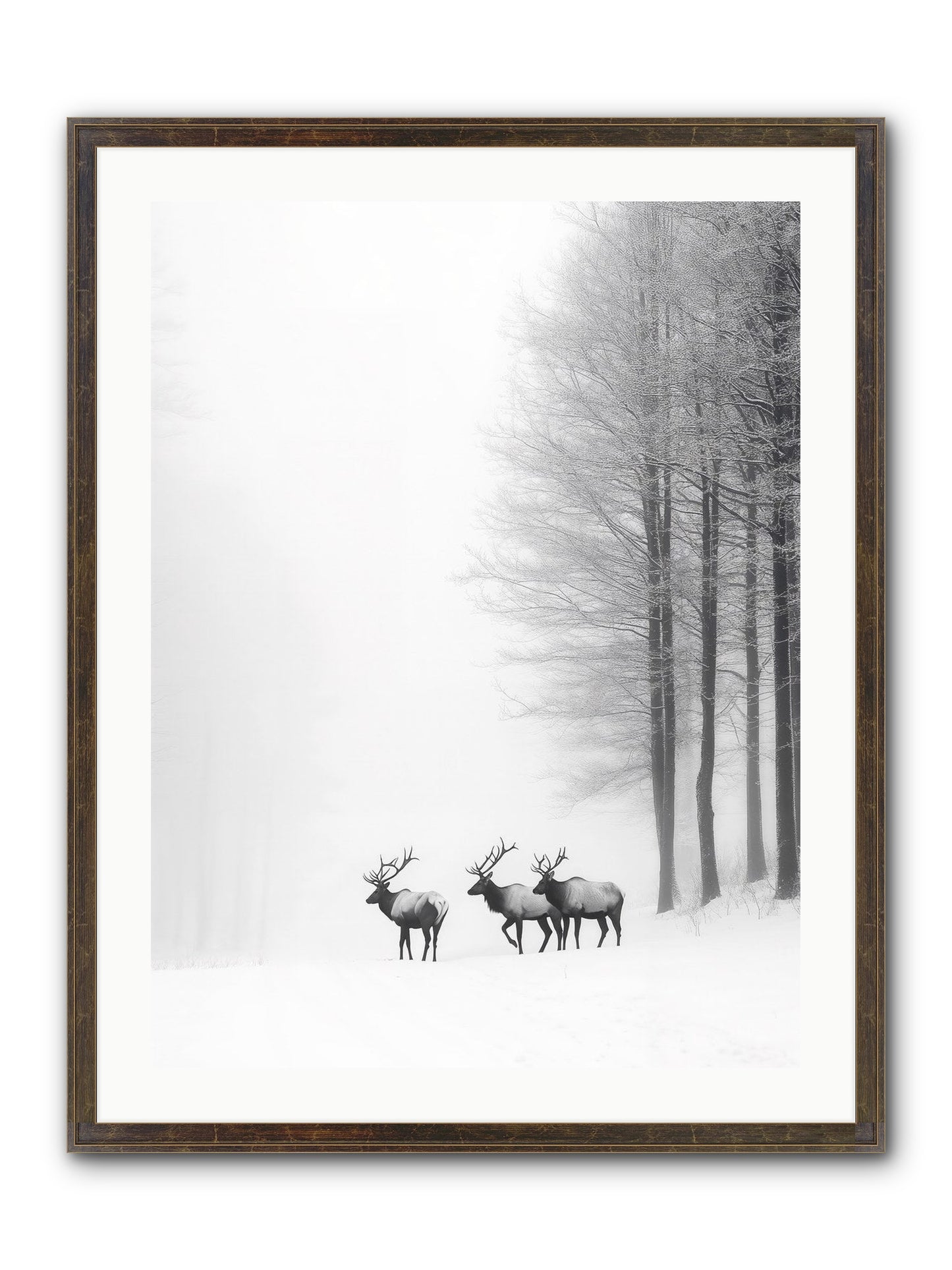 Winter's Grace Framed Print - Slimwoods Black/Gold 24x32