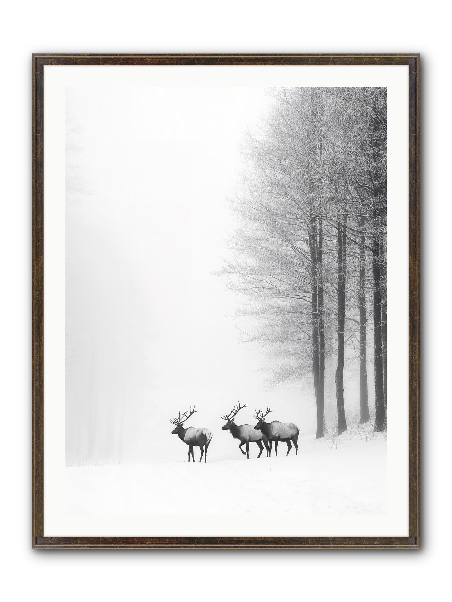 Winter's Grace Framed Print - Slimwoods Black/Gold 30x40