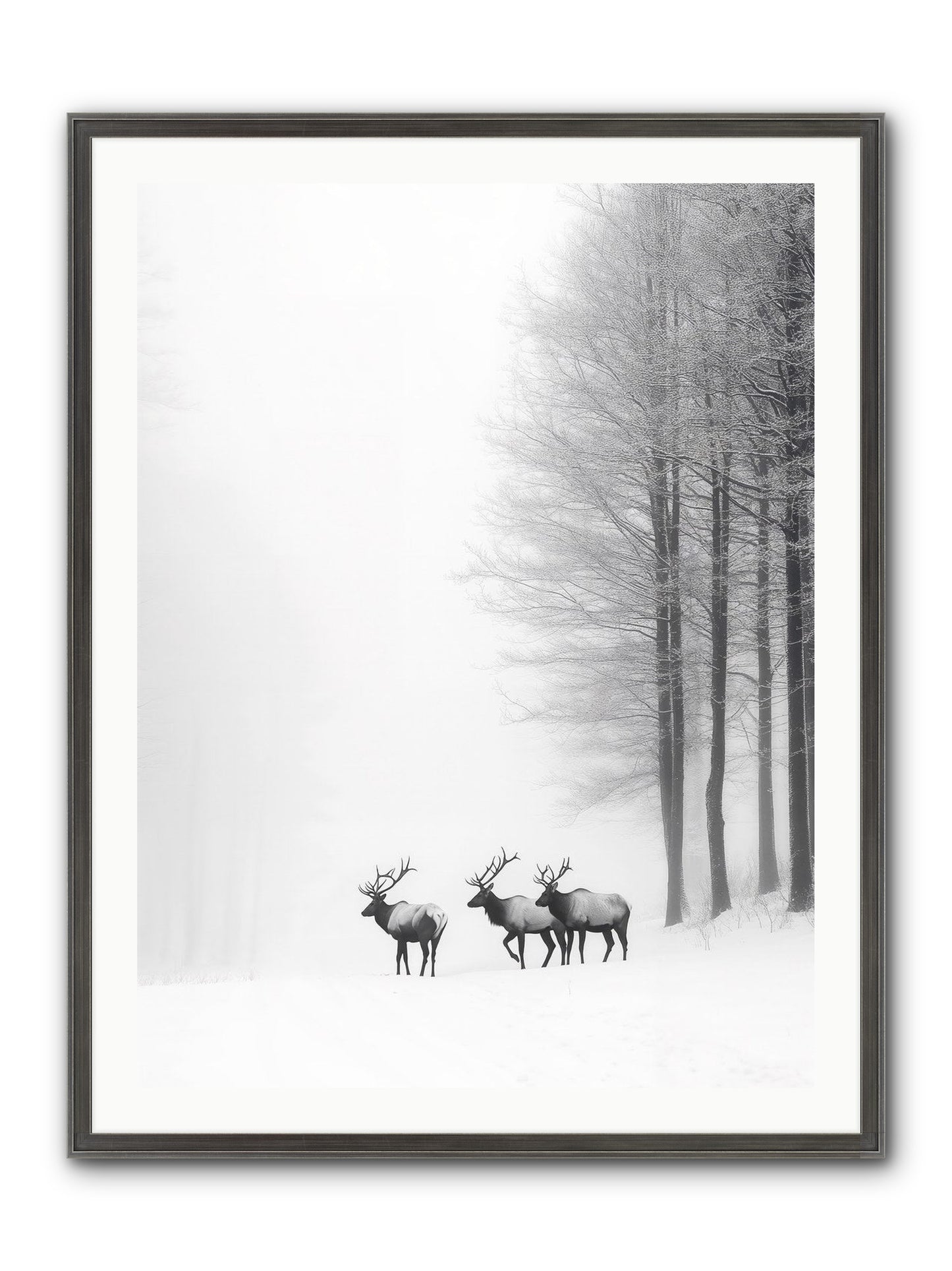 Winter's Grace Framed Print - Slimwoods Black/Silver 30x40