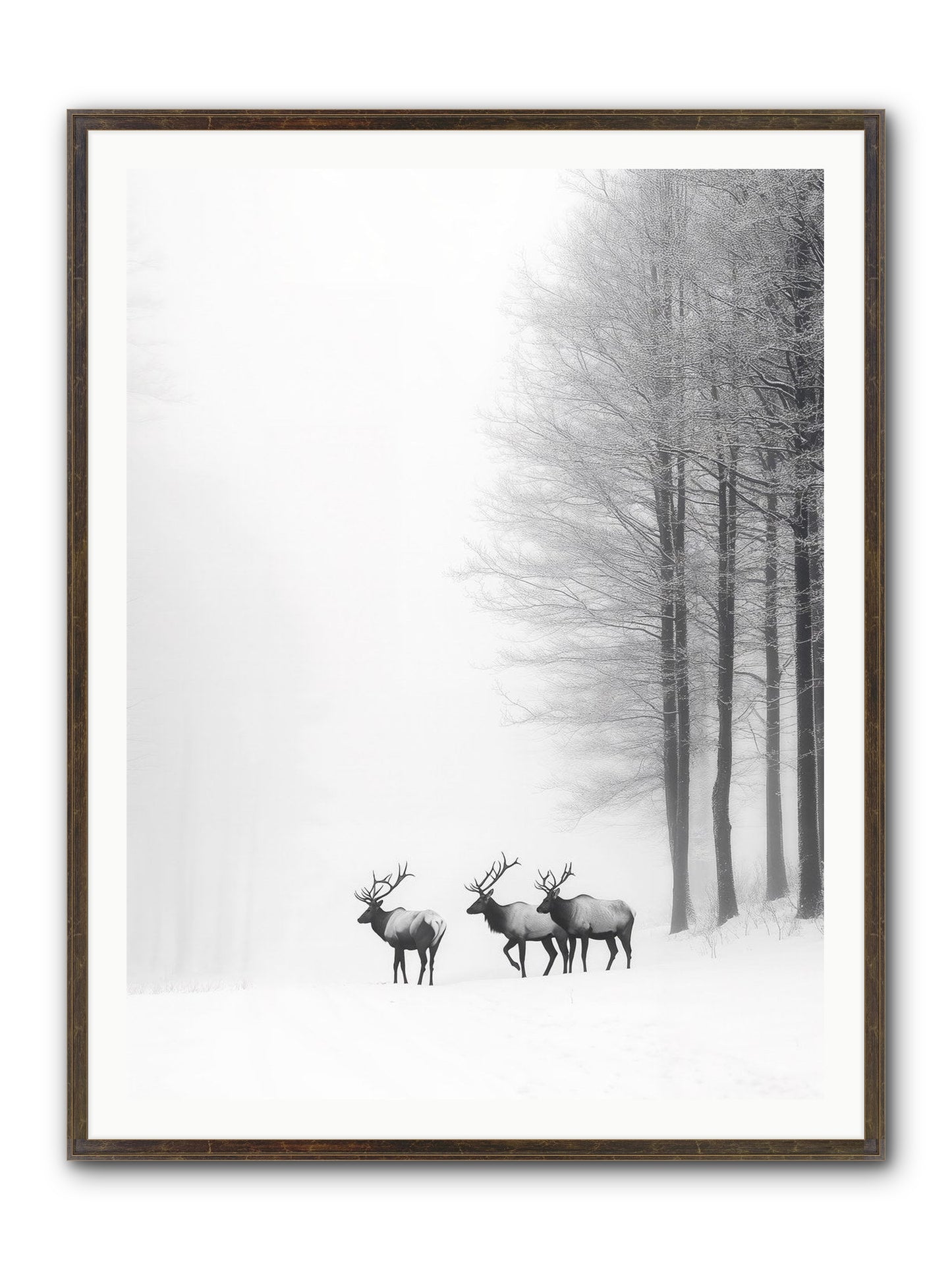 Winter's Grace Framed Print - Slimwoods Black/Gold 36x48