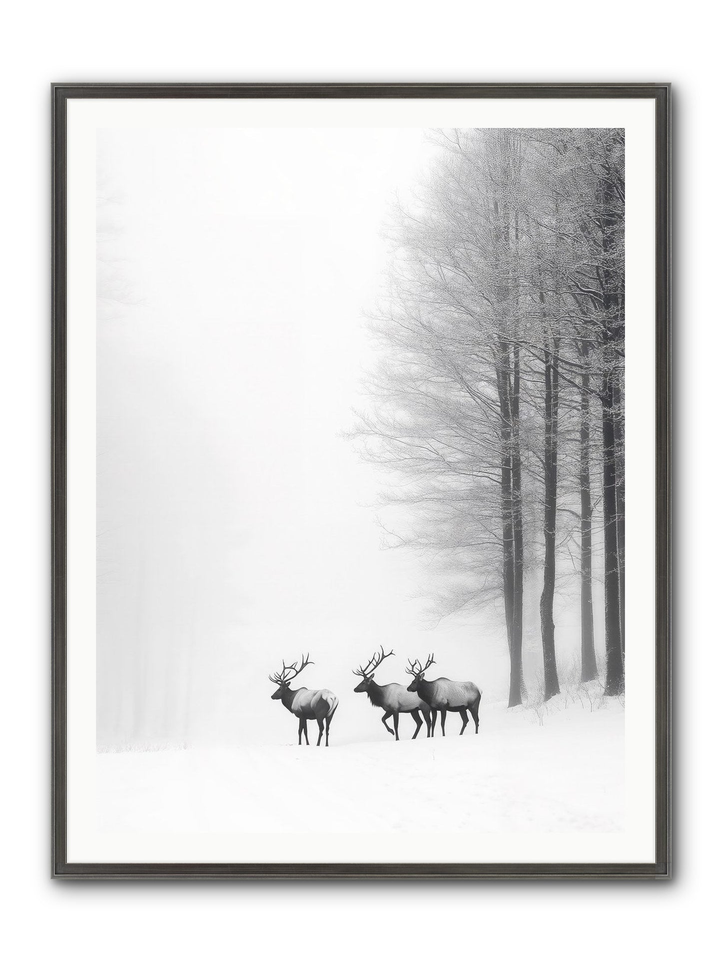 Winter's Grace Framed Print - Slimwoods Black/Silver 36x48