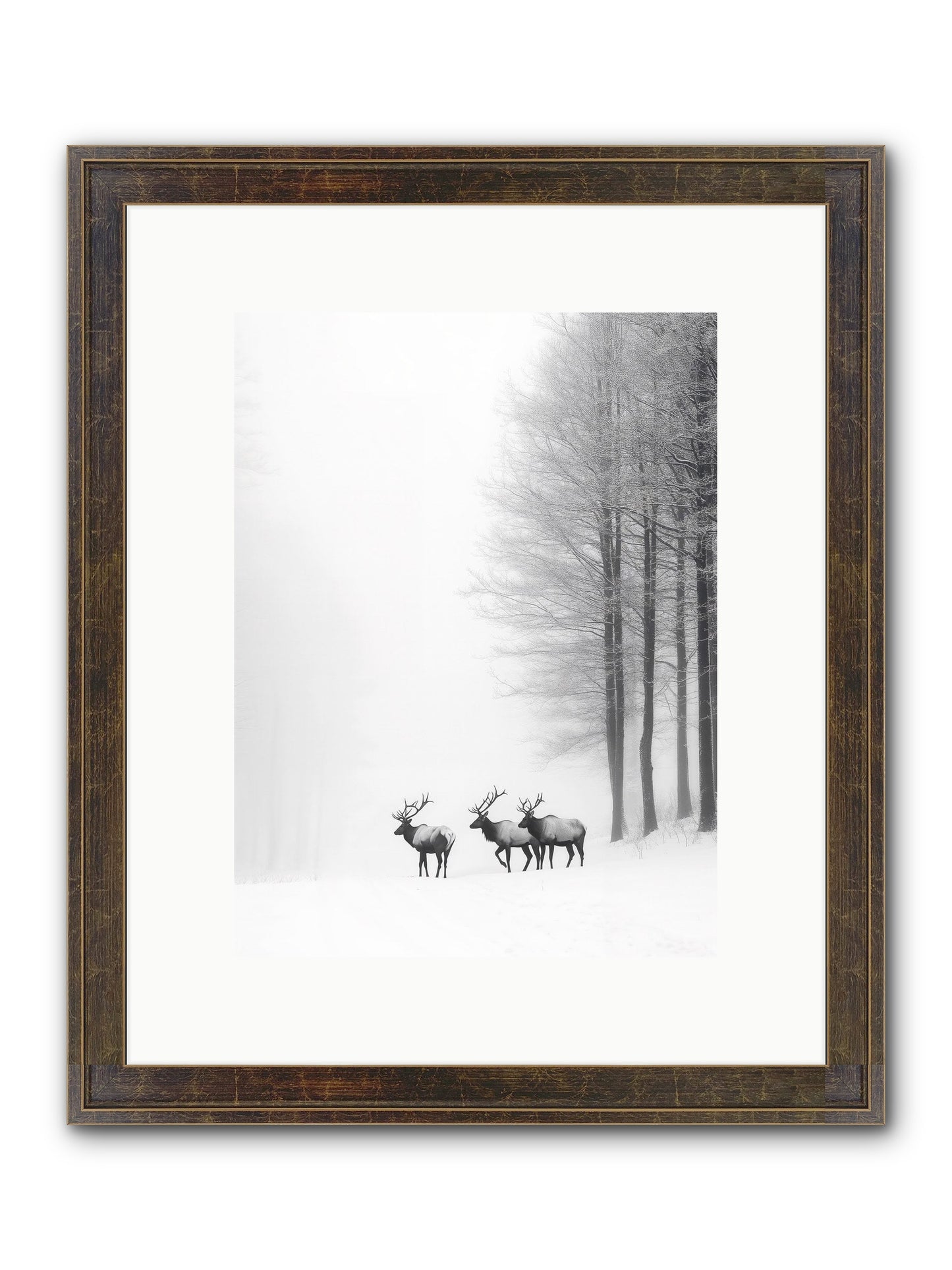 Winter's Grace Framed Print - Slimwoods Black/Gold 9x12