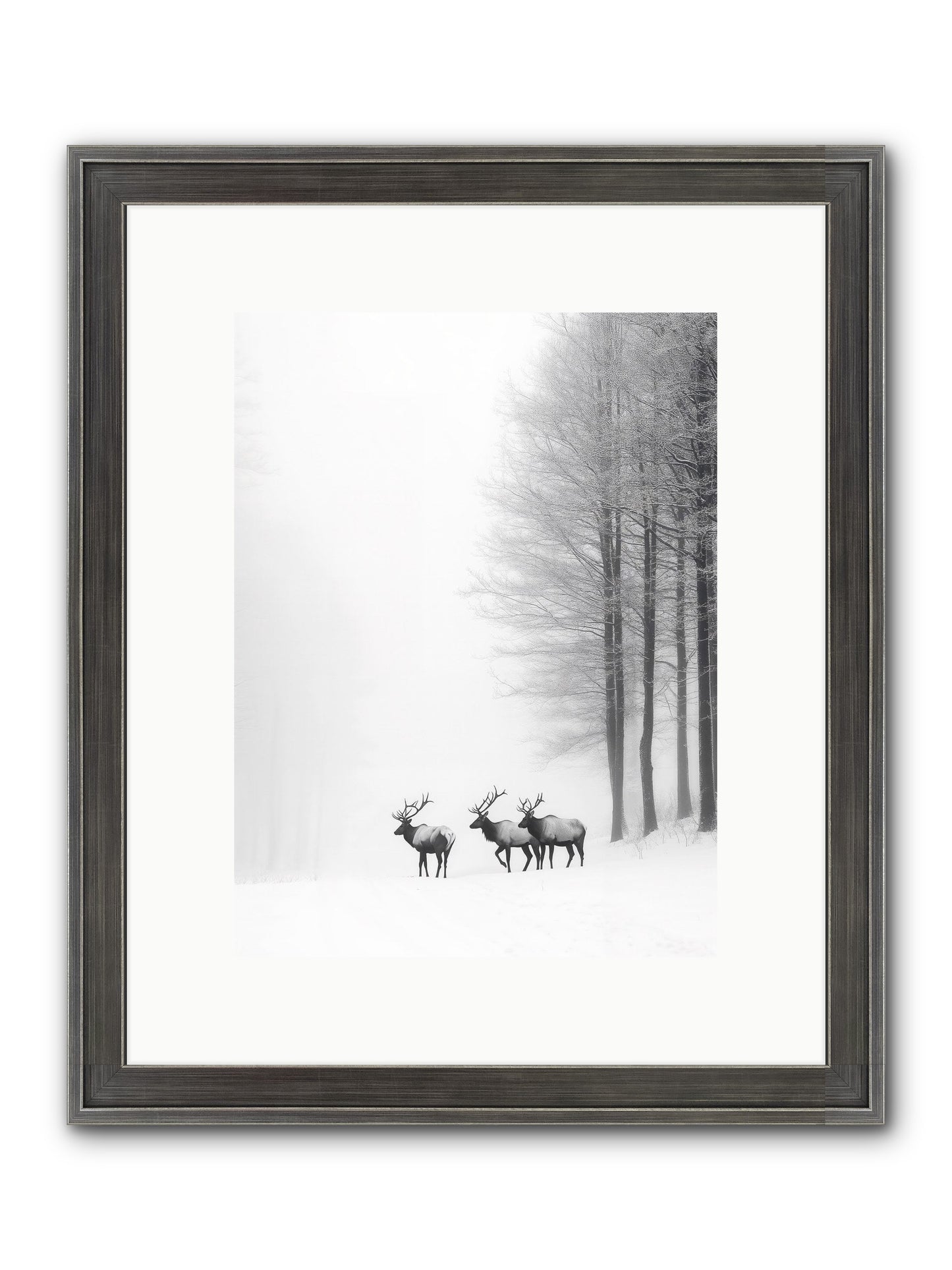 Winter's Grace Framed Print - Slimwoods Black/Silver 9x12