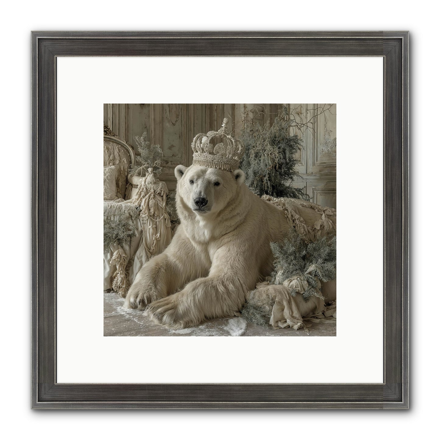 Winter's Hush Framed Print - Slimwoods Black/Silver 10x10