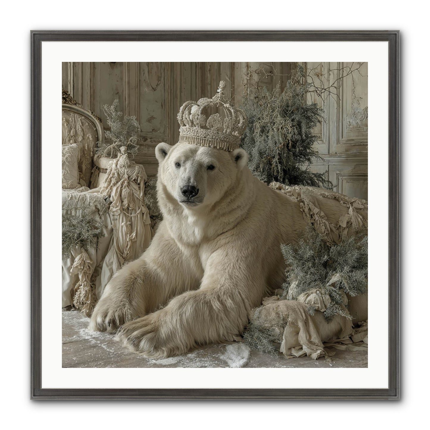 Winter's Hush Framed Print - Slimwoods Black/Silver 30x30
