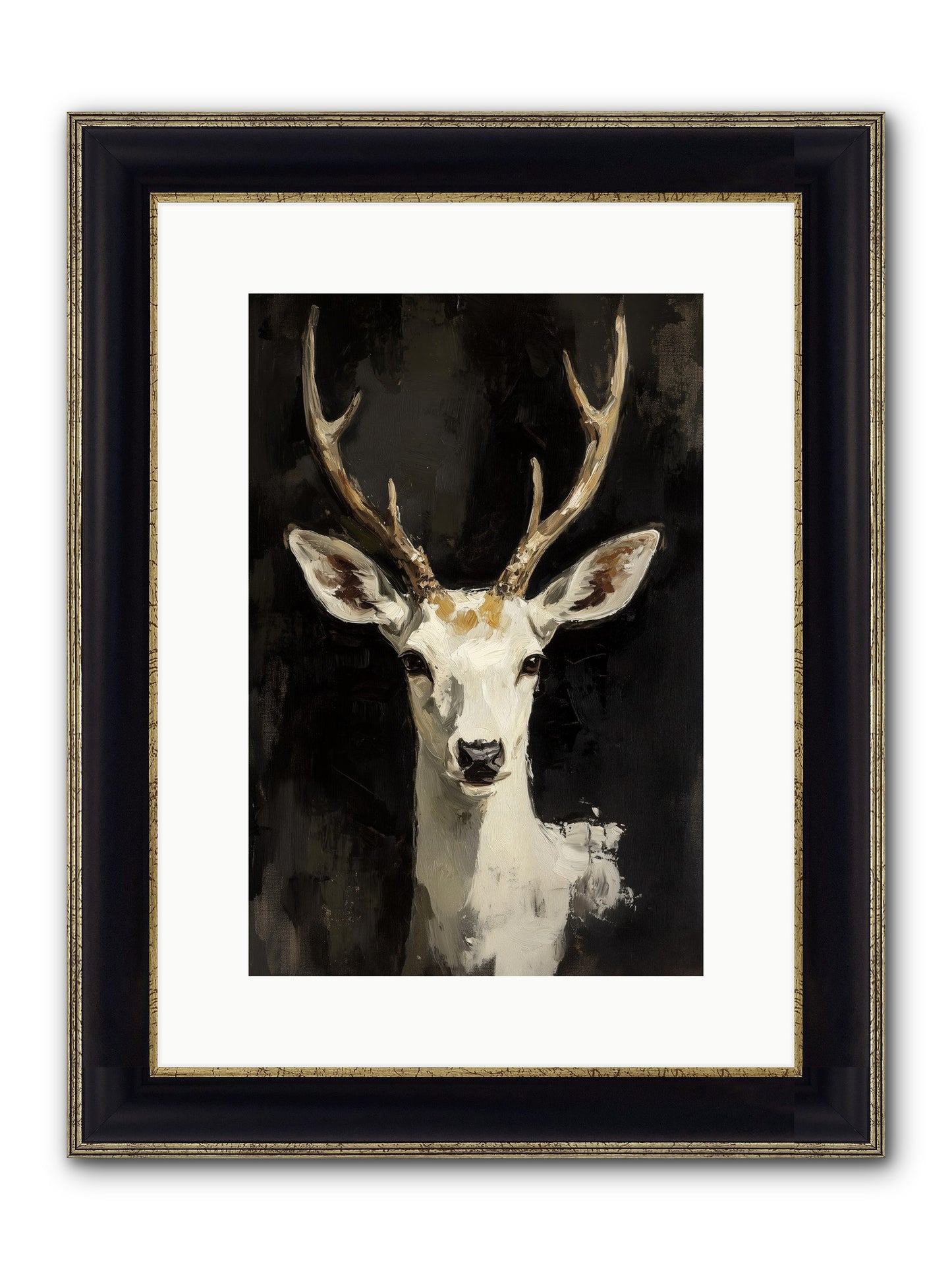 Winter's Whisper Framed Print - Black & Gold 10x15