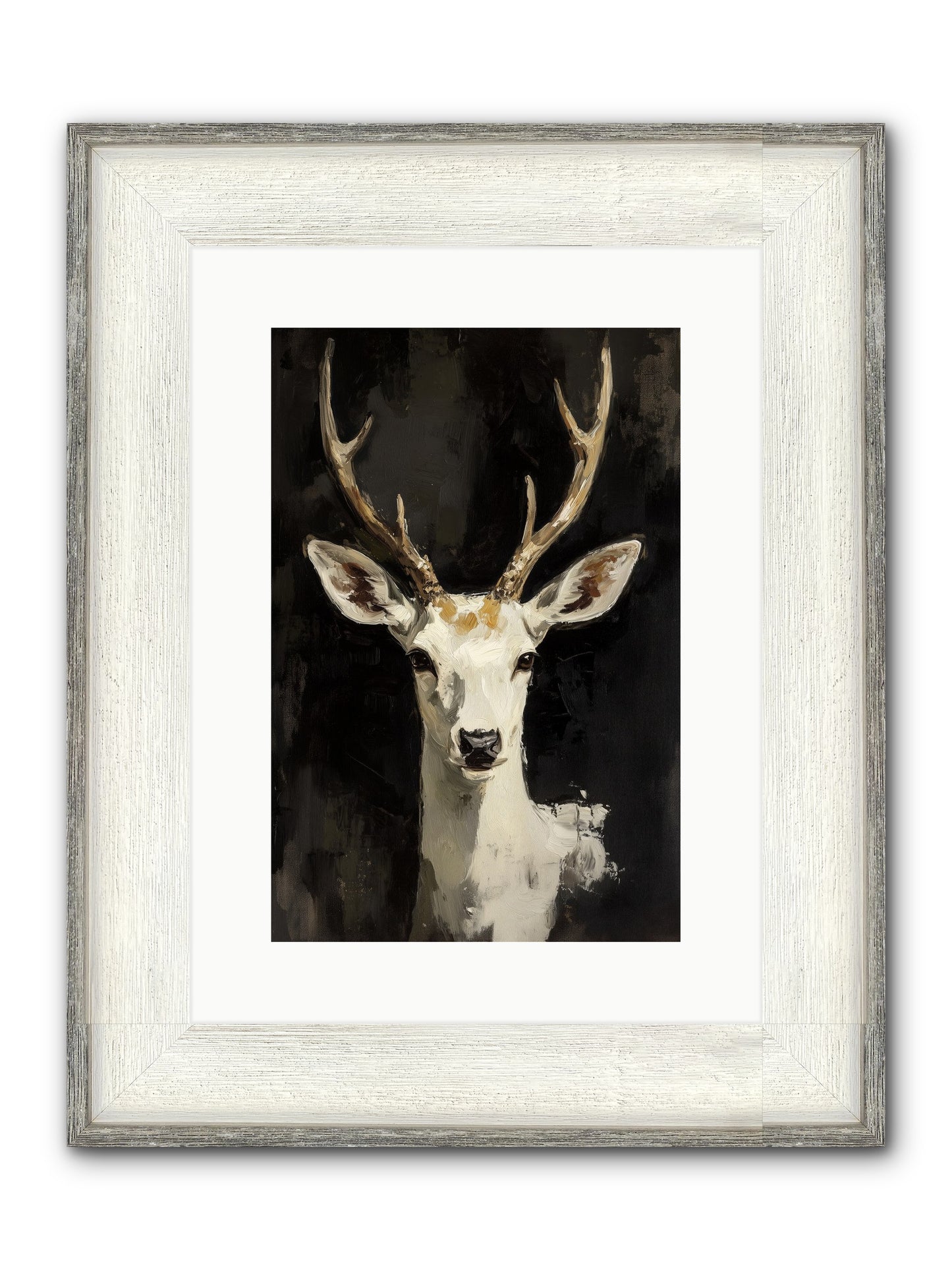 Winter's Whisper Framed Print - Driftwood White 10x15