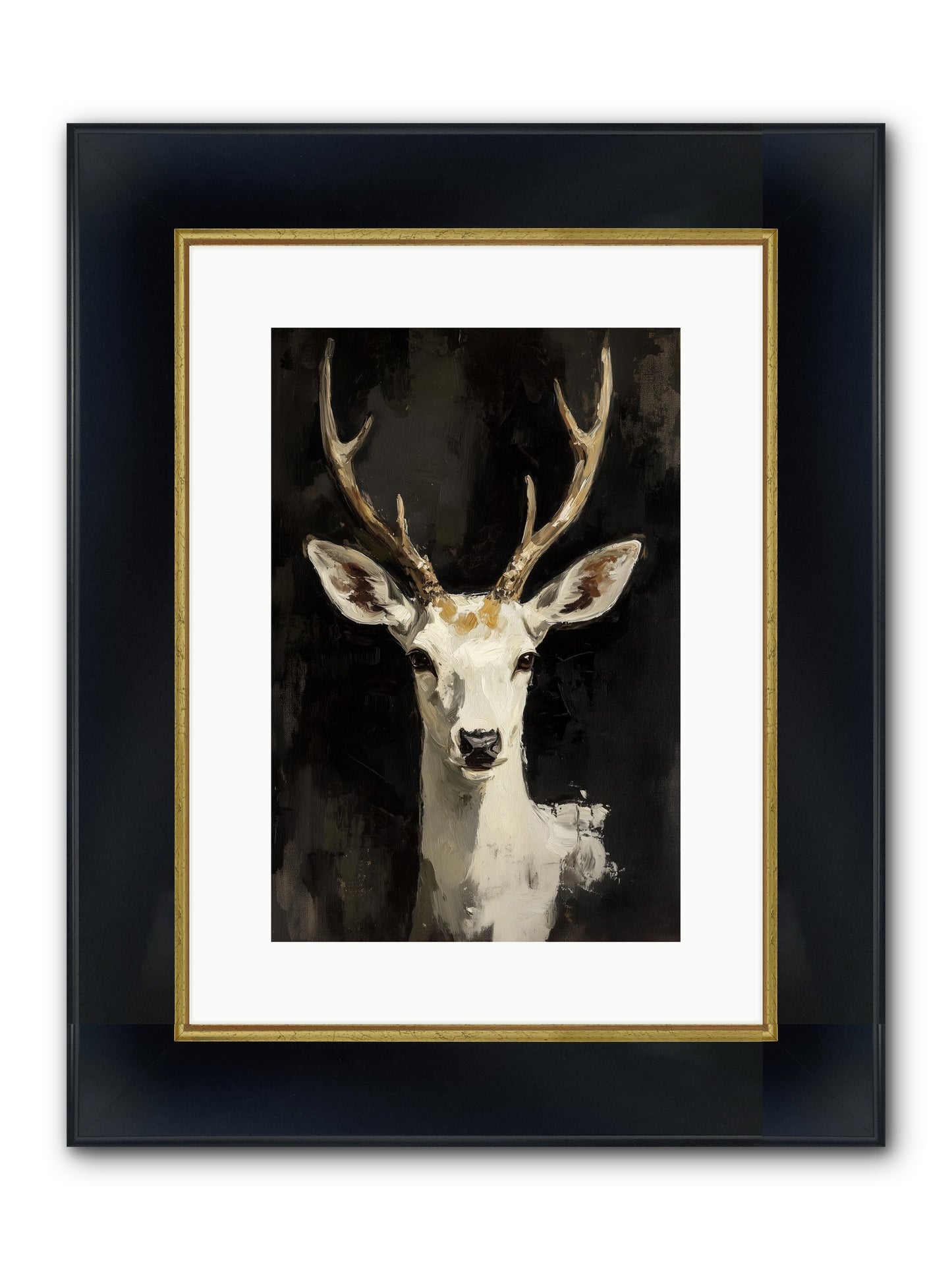 Winter's Whisper Framed Print - Wide Black w/Gold 10x15