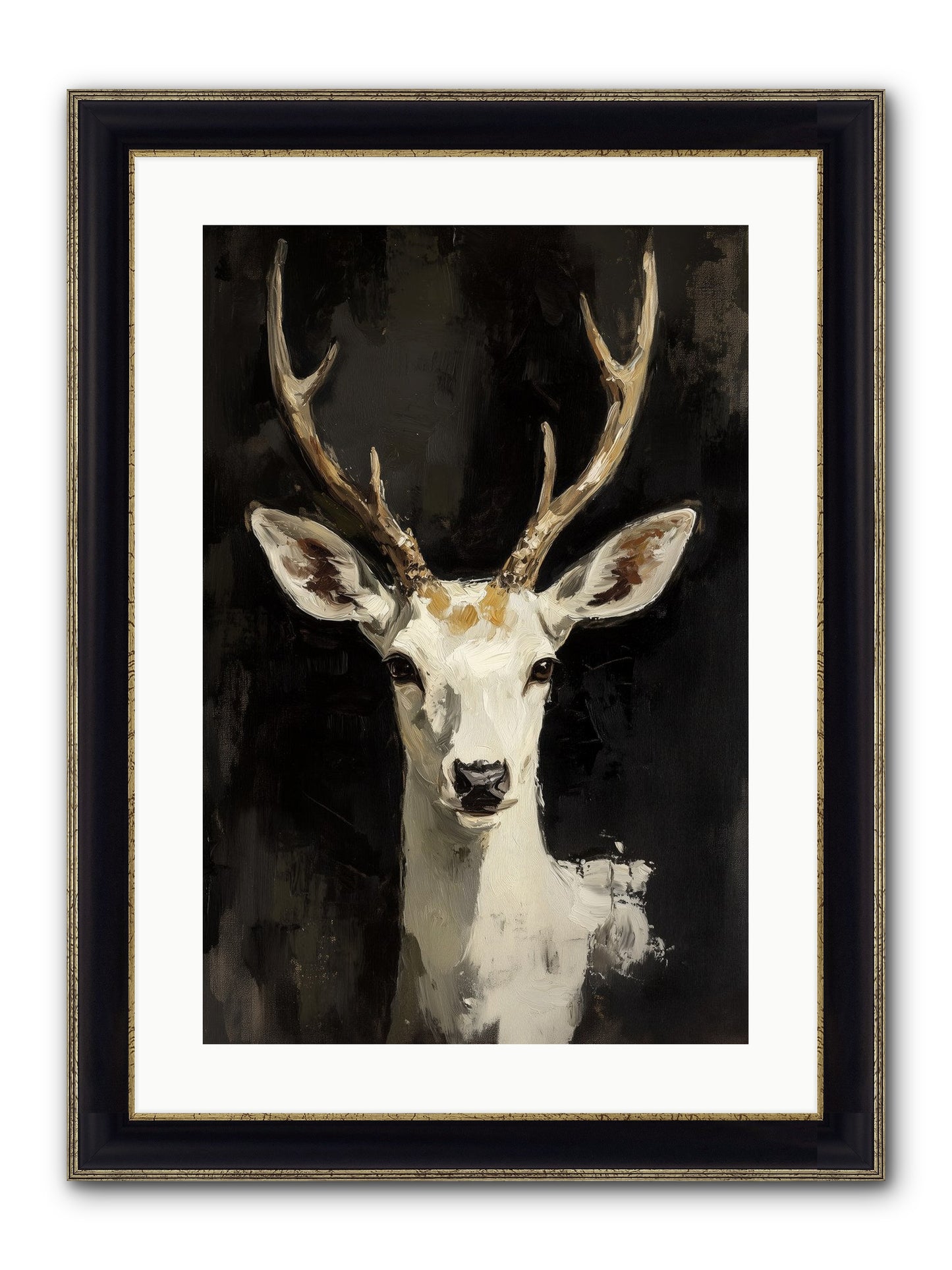 Winter's Whisper Framed Print - Black & Gold 16x24