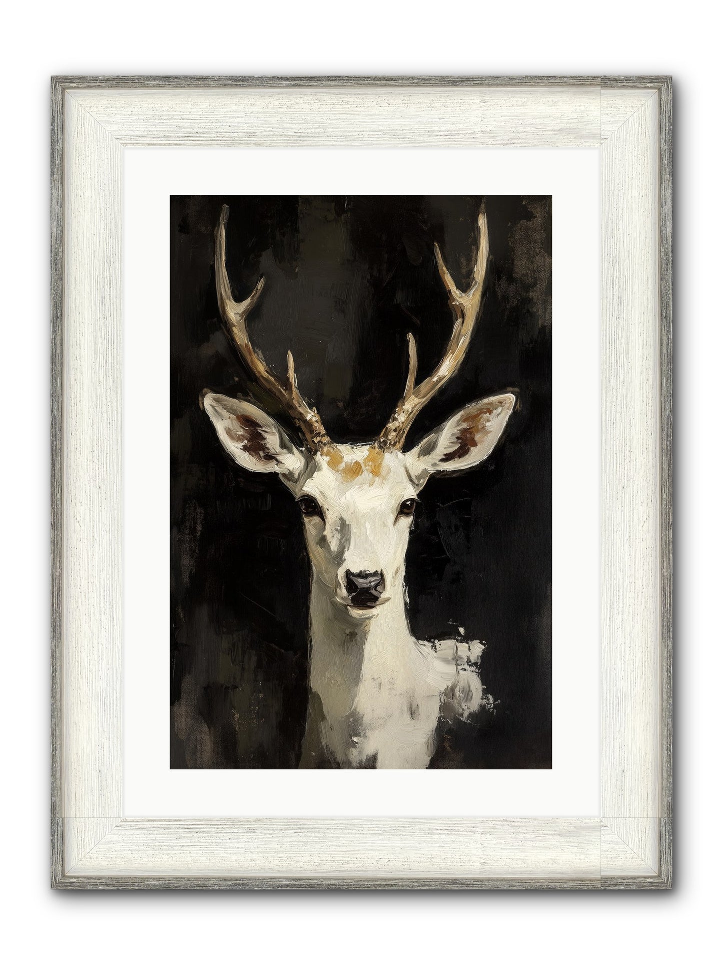 Winter's Whisper Framed Print - Driftwood White 16x24