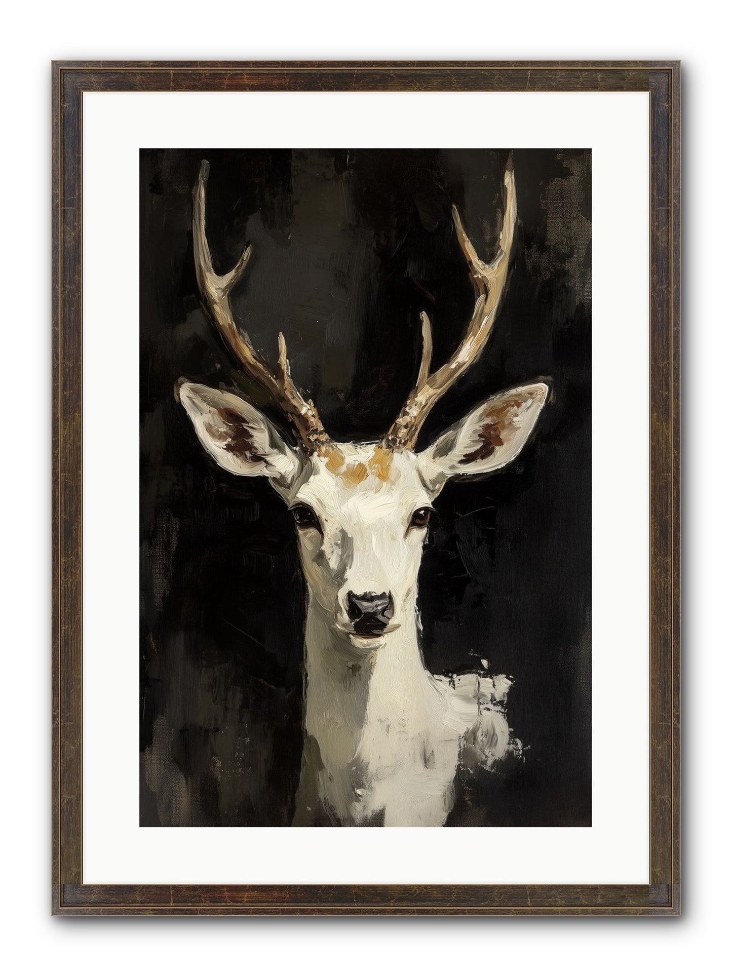 Winter's Whisper Framed Print - Slimwoods Black/Gold 16x24