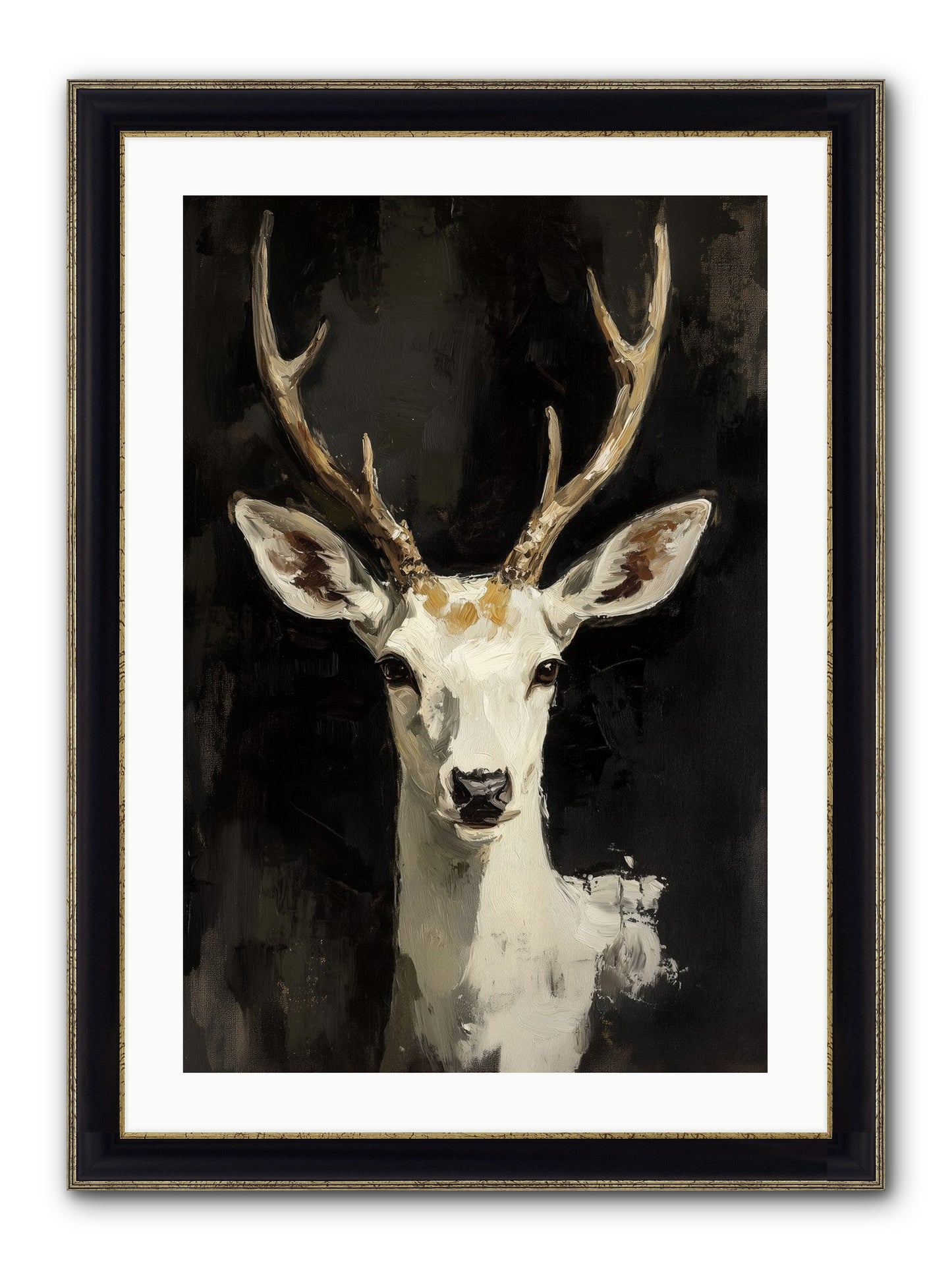 Winter's Whisper Framed Print - Black & Gold 20x30