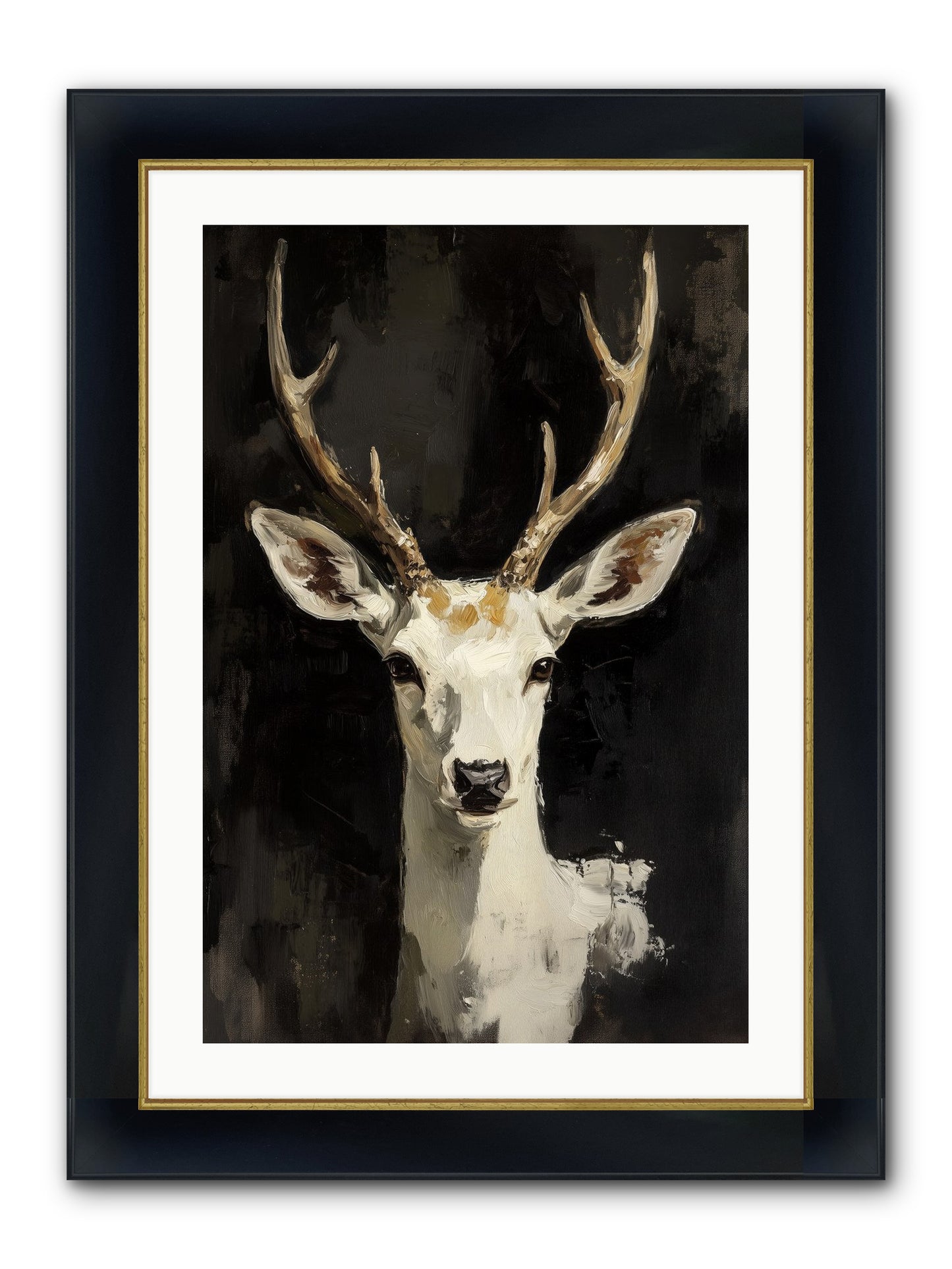 Winter's Whisper Framed Print - Wide Black w/Gold 20x30