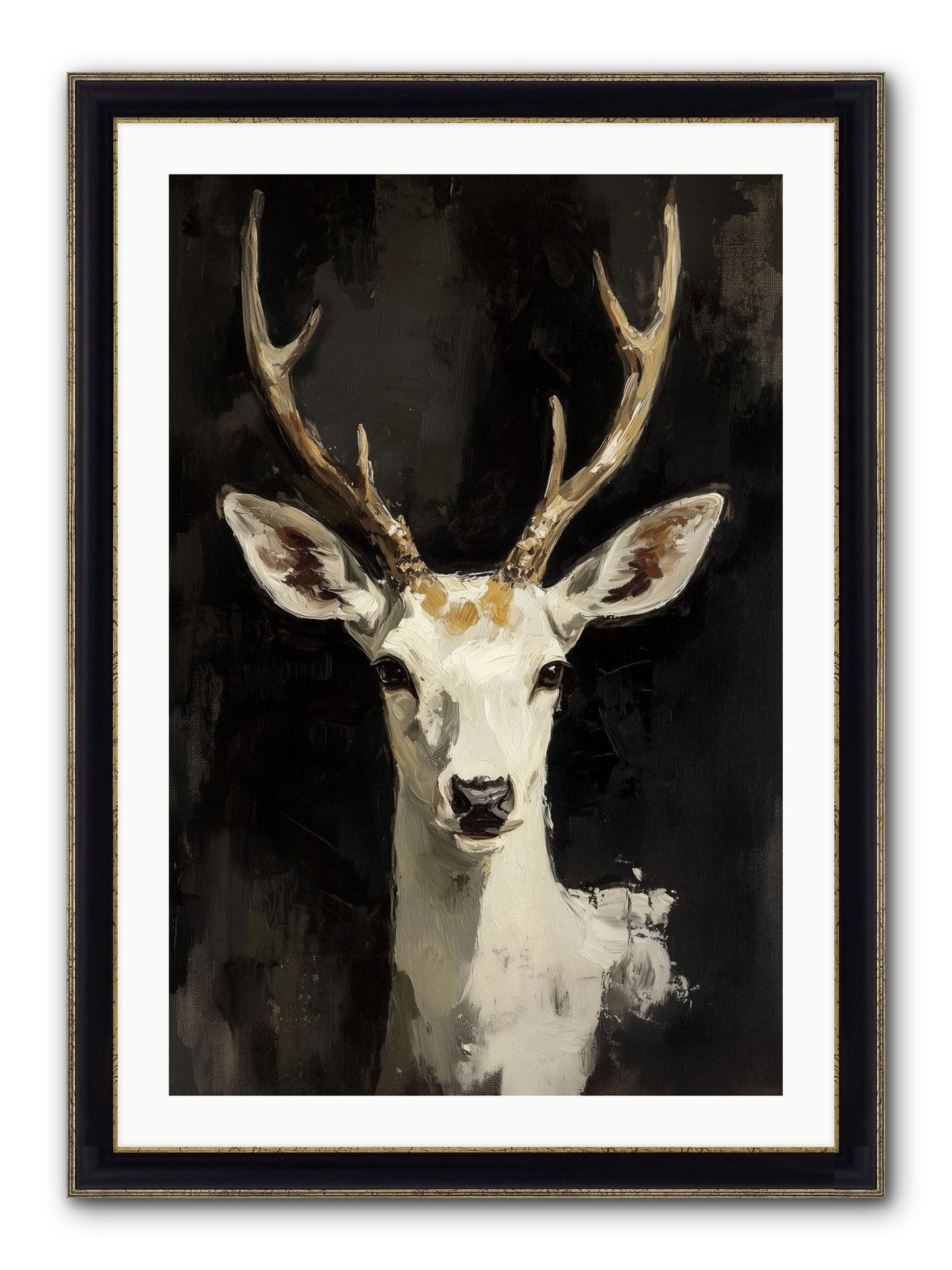 Winter's Whisper Framed Print - Black & Gold 24x36