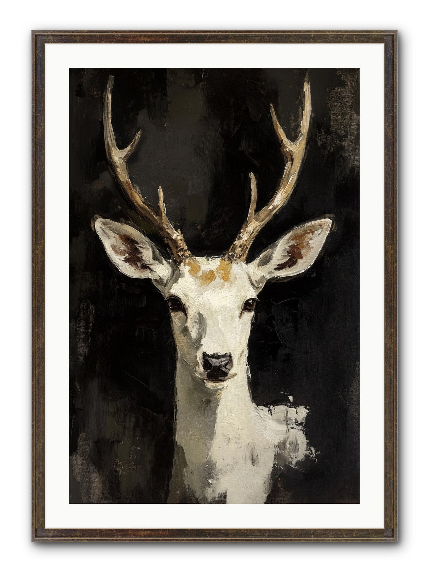 Winter's Whisper Framed Print - Slimwoods Black/Gold 24x36