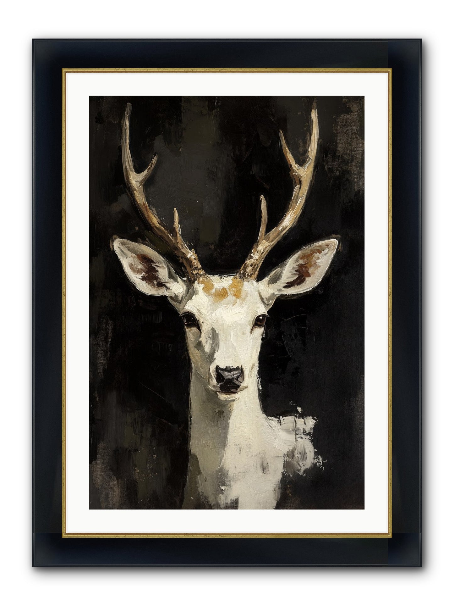 Winter's Whisper Framed Print - Wide Black w/Gold 24x36