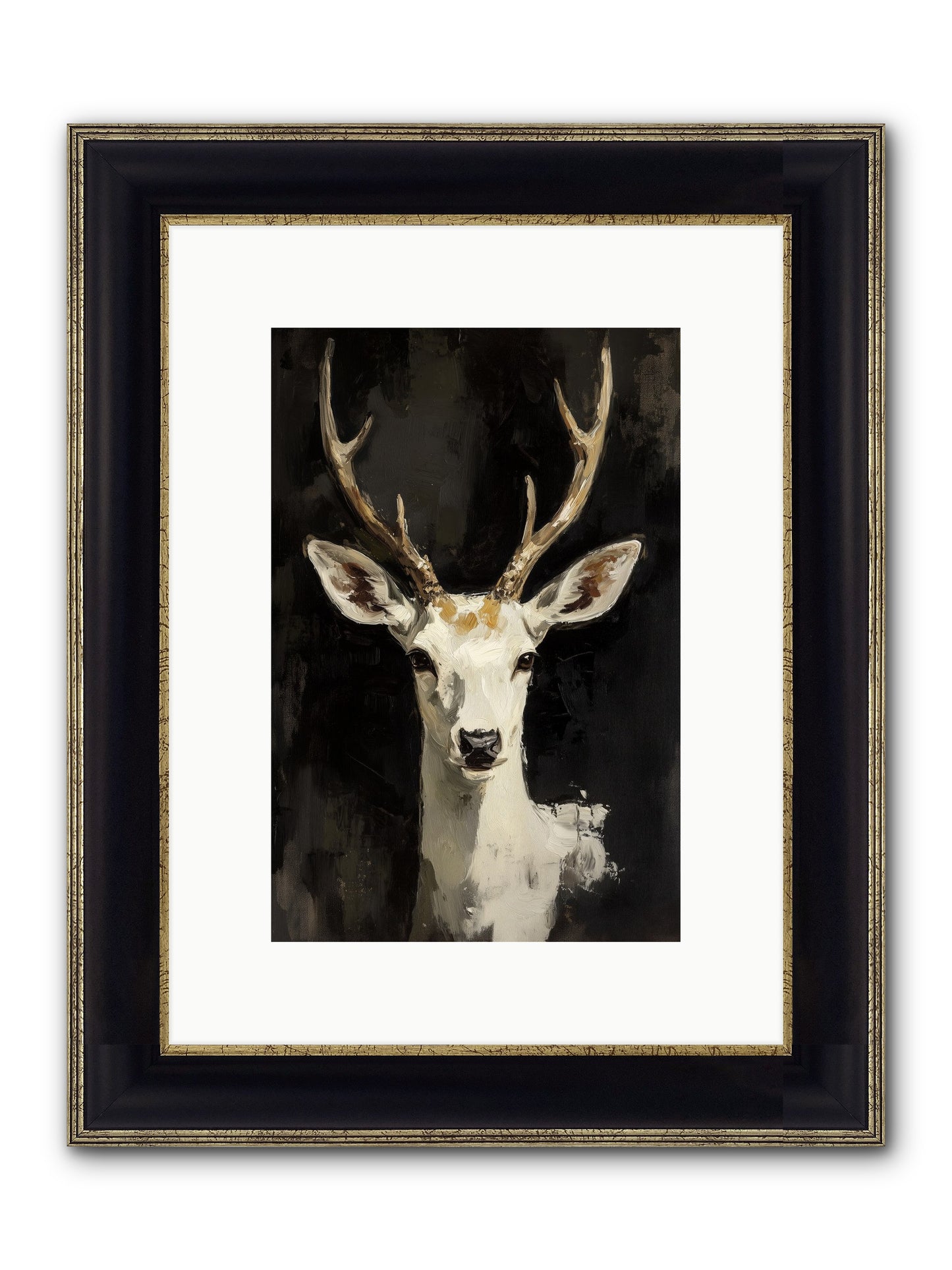 Winter's Whisper Framed Print - Black & Gold 8x12